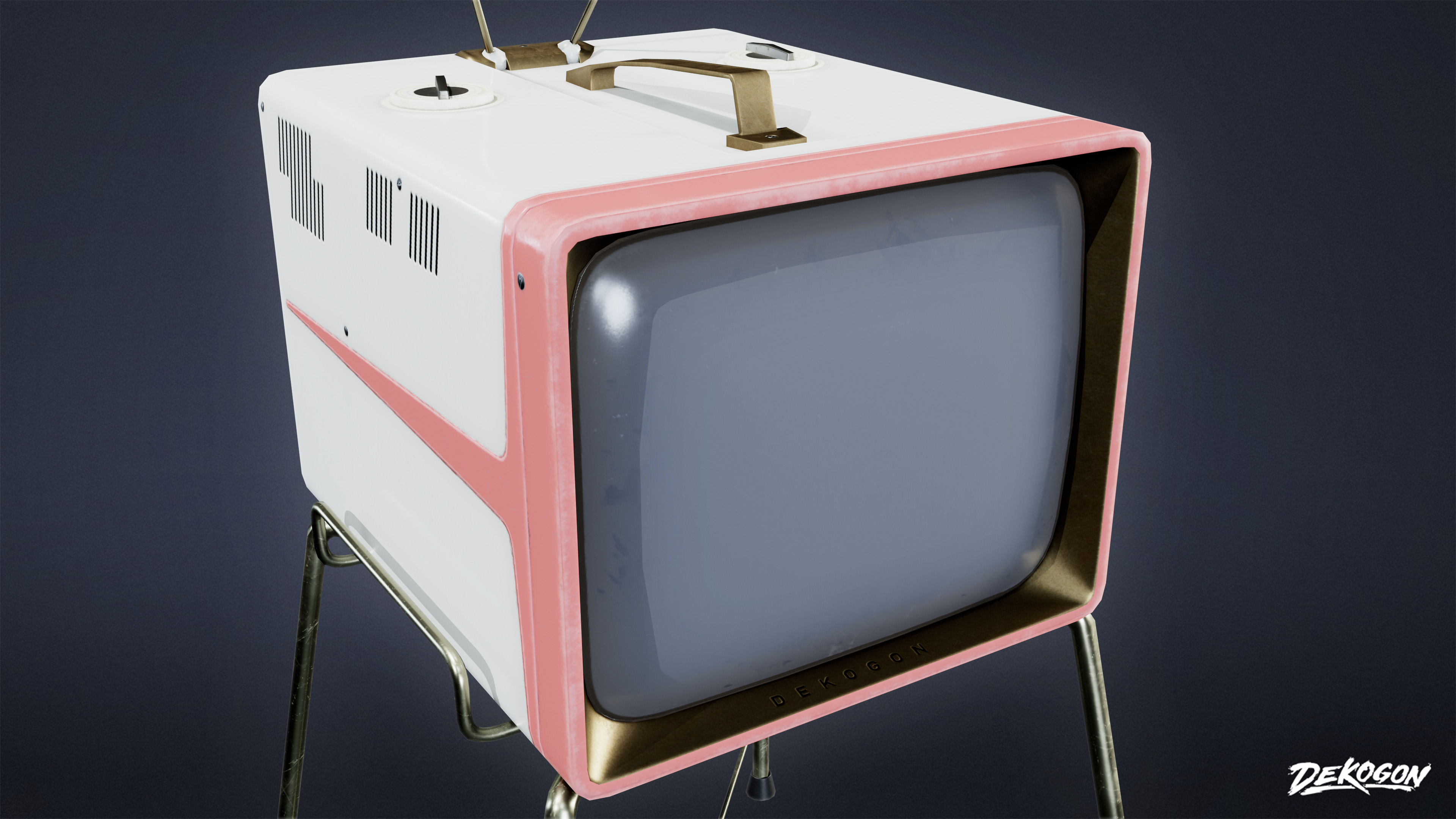 MIDCENTURY - Television 07 - LOW POLY Low-poly 3D model_6