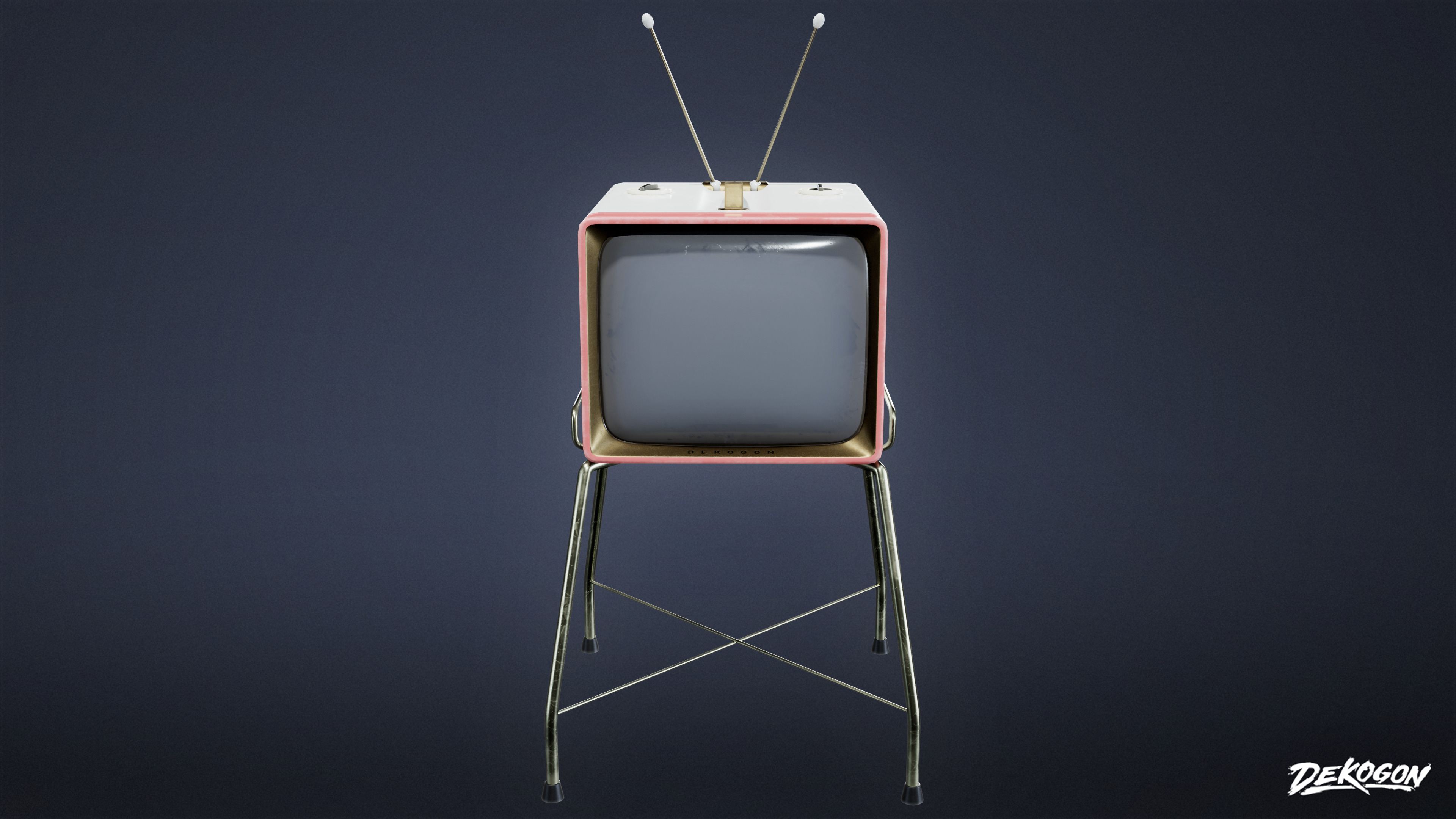 MIDCENTURY - Television 07 - LOW POLY Low-poly 3D model_1