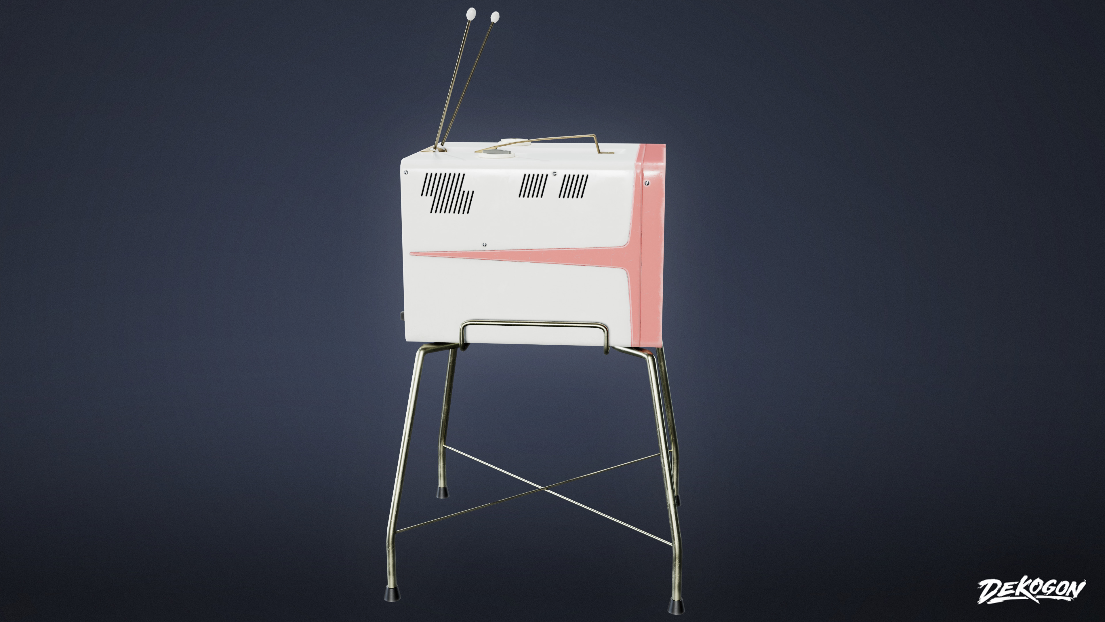 MIDCENTURY - Television 07 - LOW POLY Low-poly 3D model_2