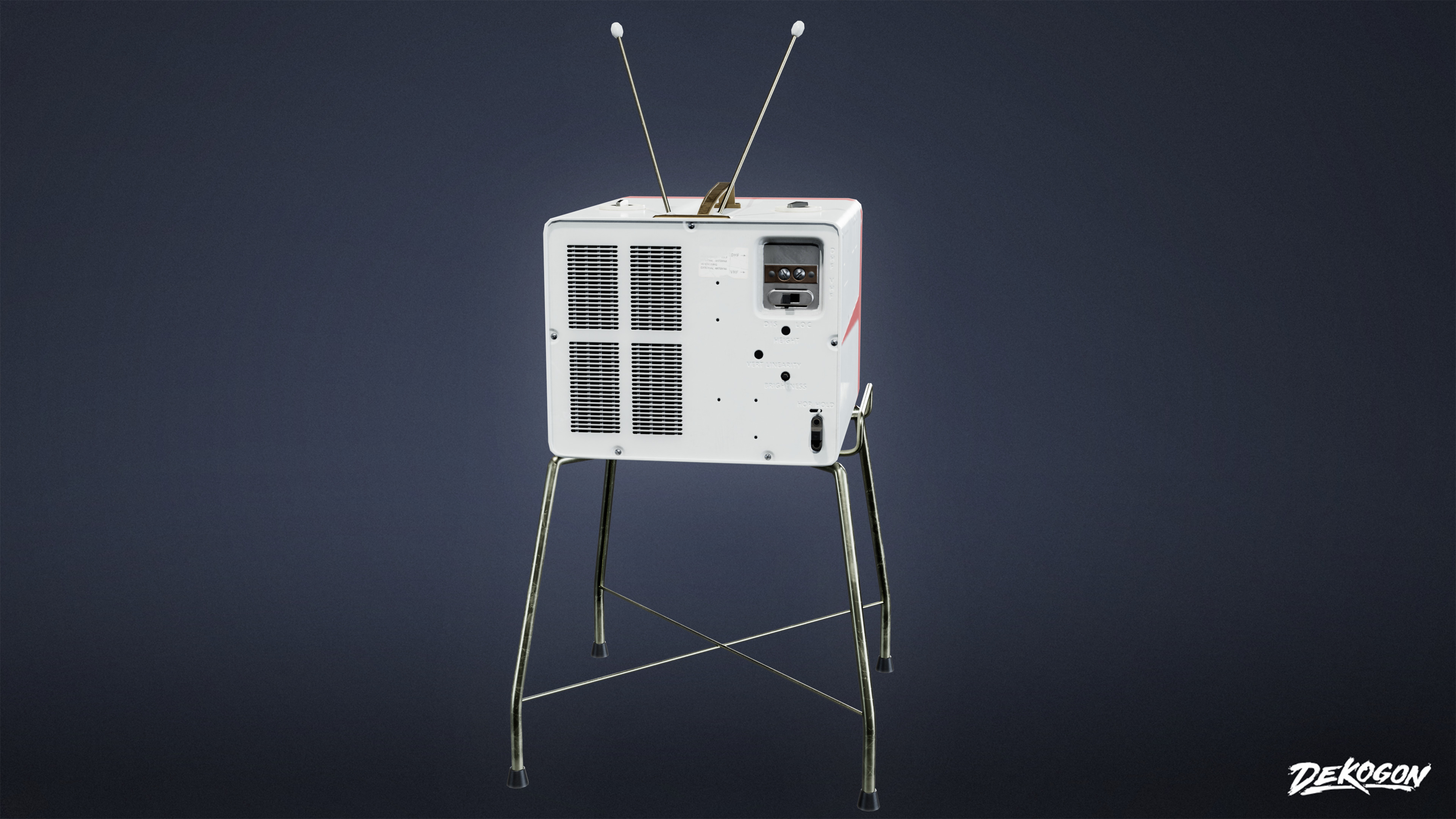 MIDCENTURY - Television 07 - LOW POLY Low-poly 3D model_3