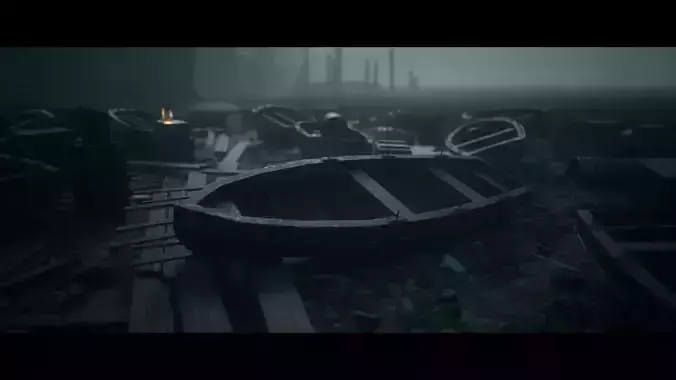 LOW POLY WOODEN BOAT 2 Low-poly 3D model