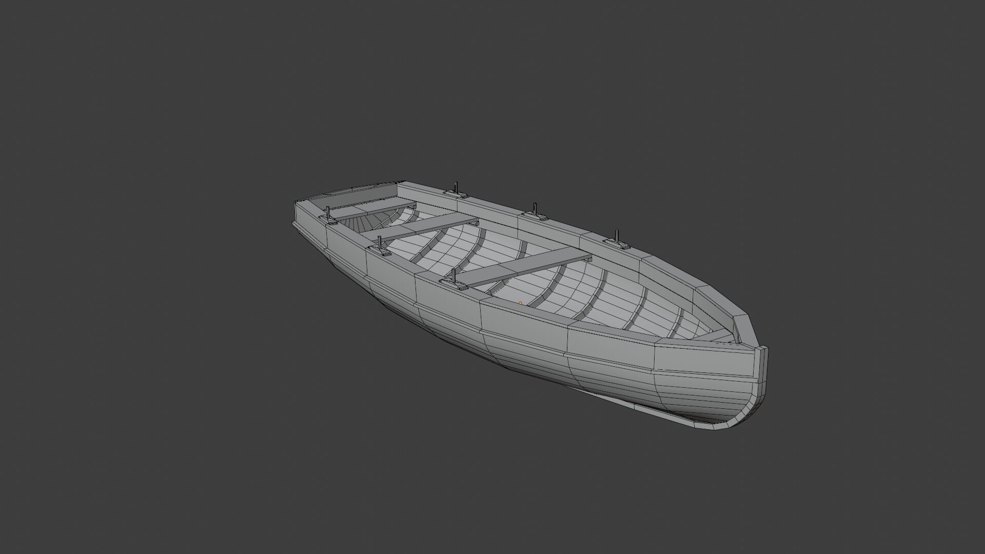 LOW POLY WOODEN BOAT 2 Low-poly 3D model_3