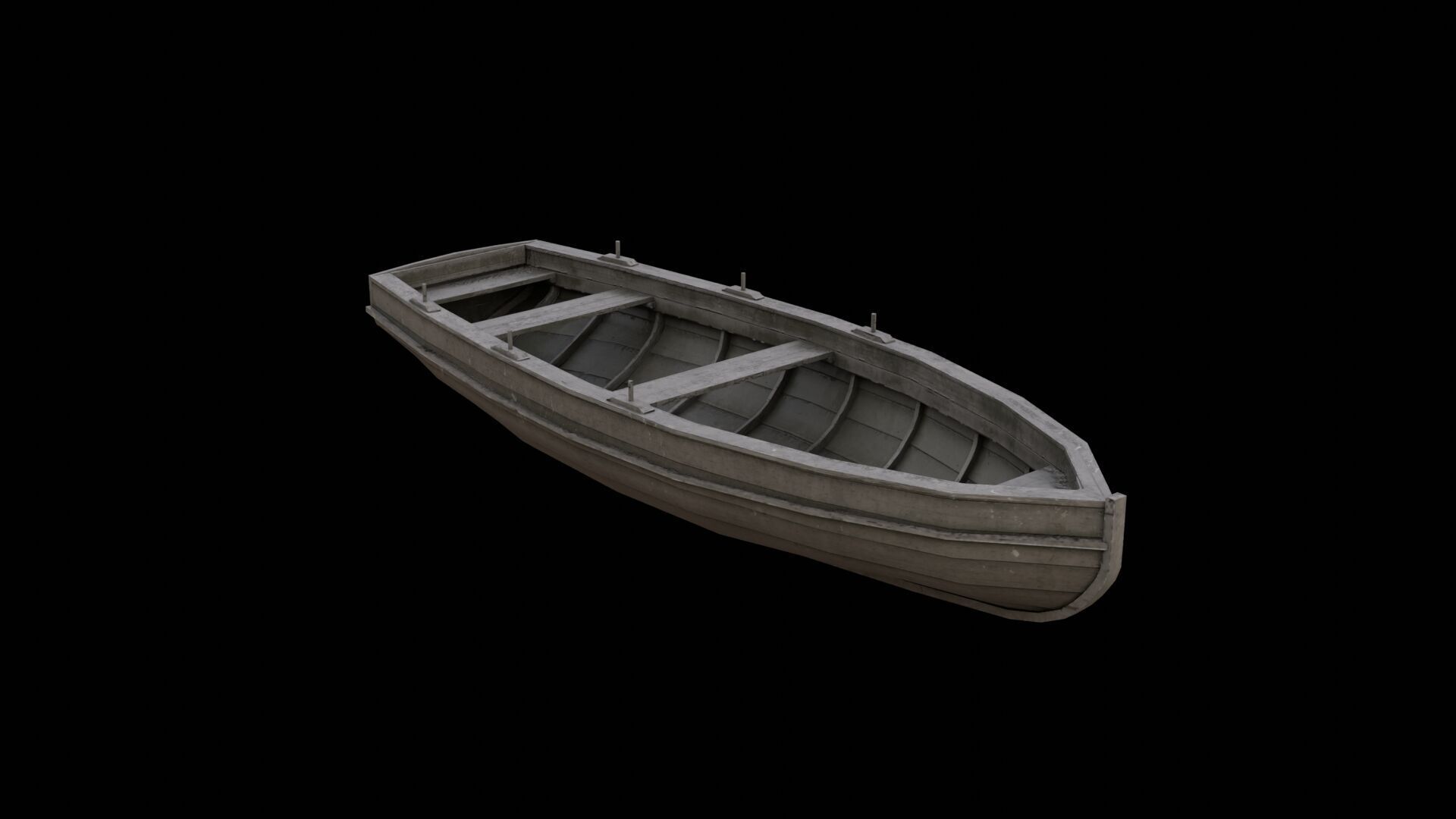 LOW POLY WOODEN BOAT 2 Low-poly 3D model_2