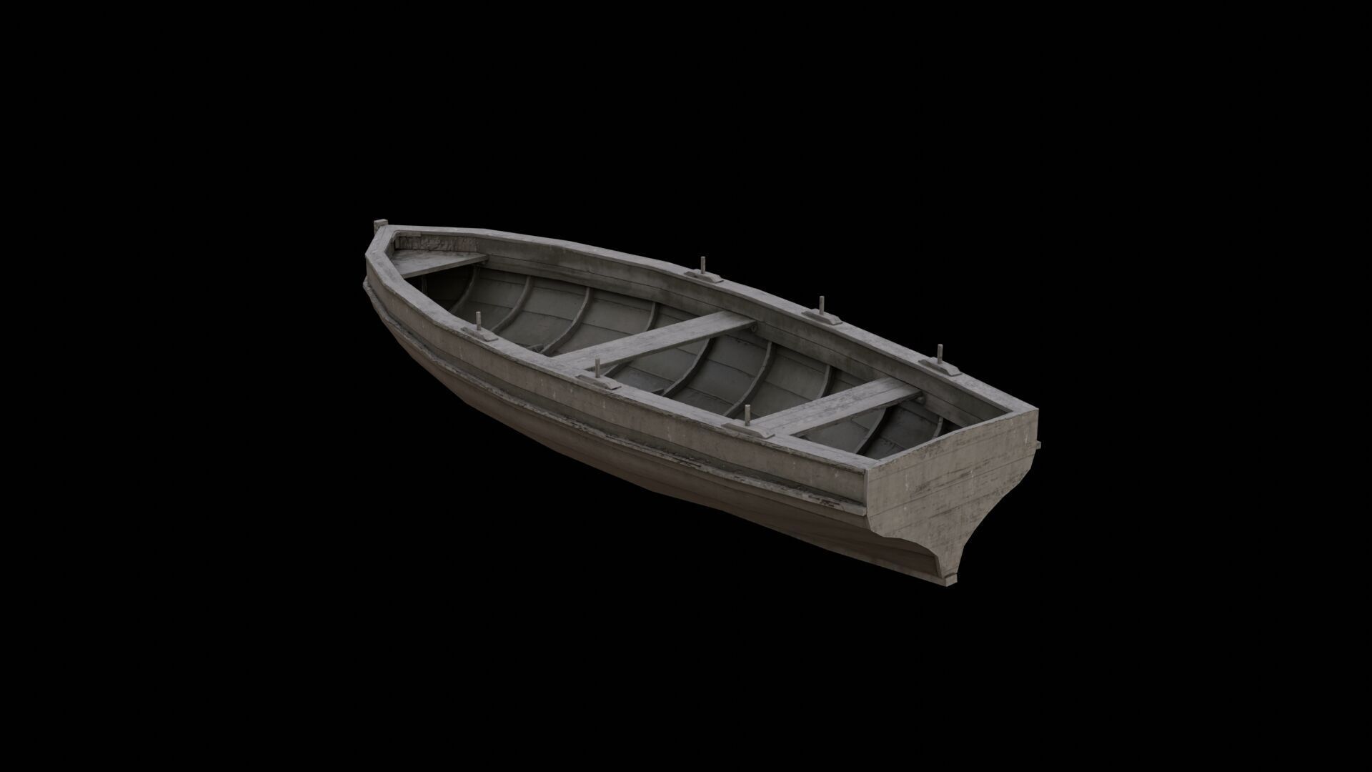 LOW POLY WOODEN BOAT 2 Low-poly 3D model_1