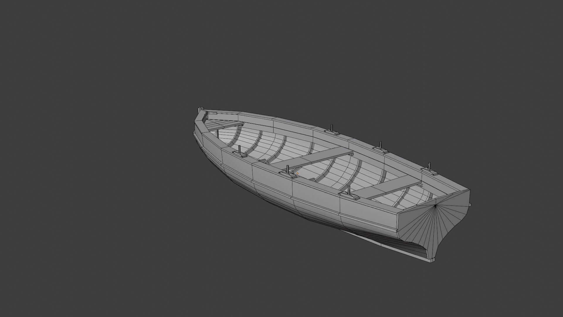 LOW POLY WOODEN BOAT 2 Low-poly 3D model_4