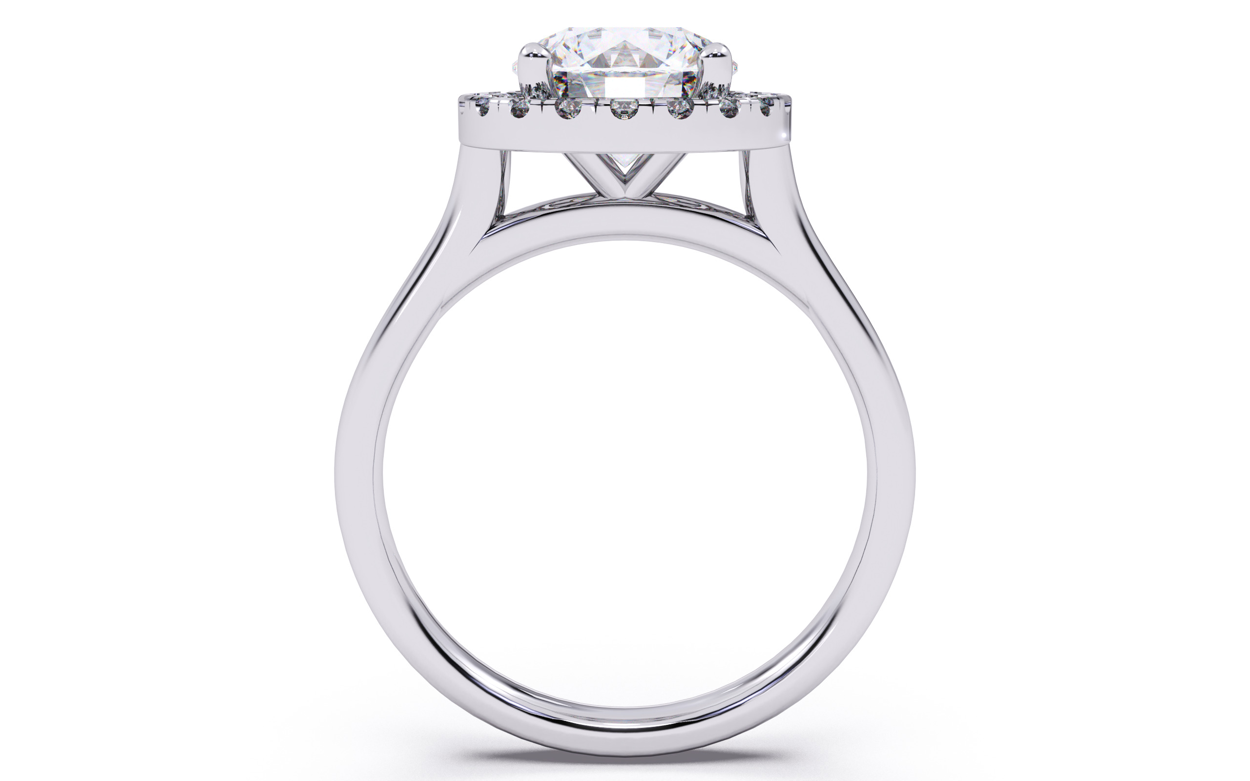 Round Diamond Halo Setting Solitaire Ring  3D print model_9