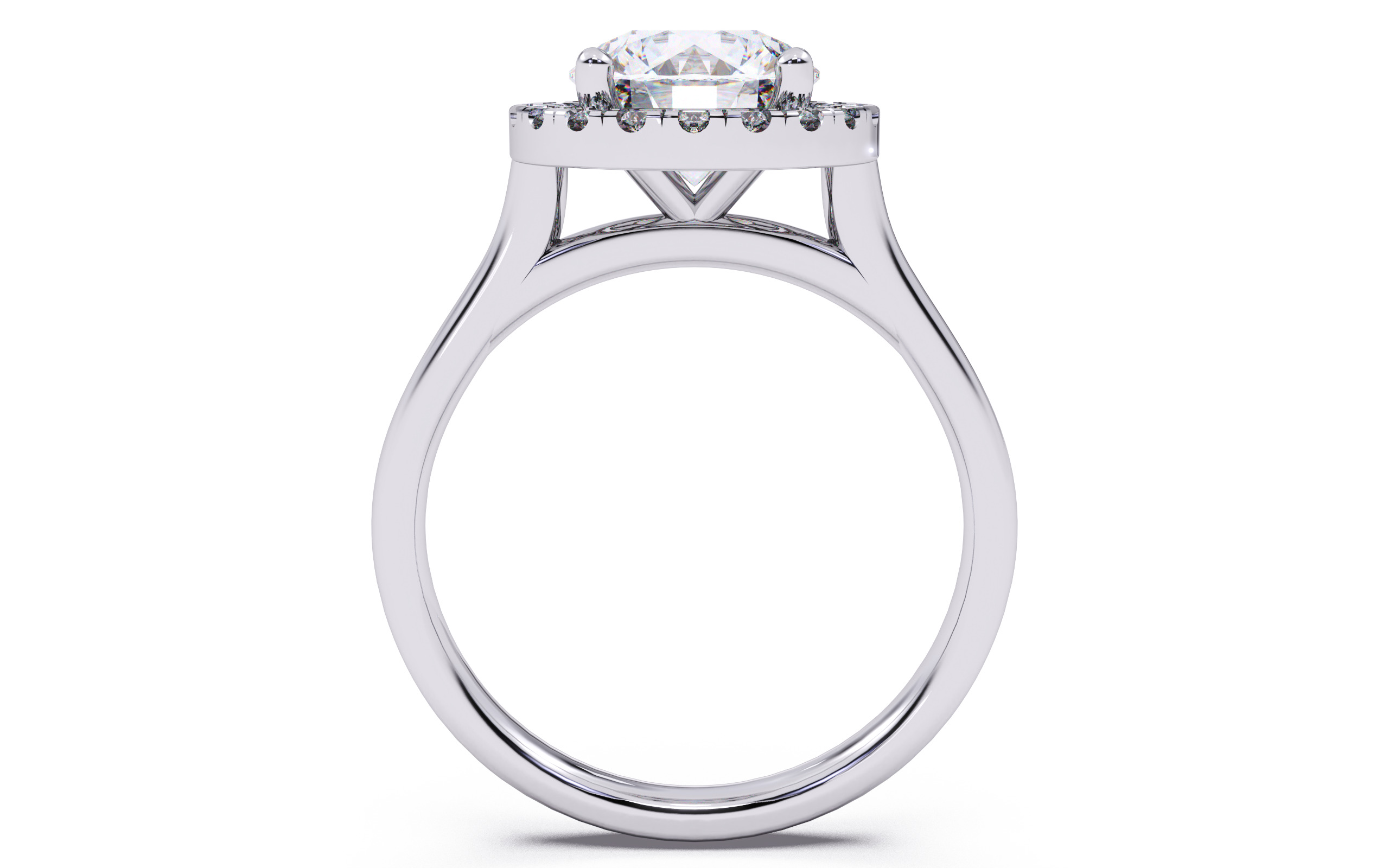 Round Diamond Halo Setting Solitaire Ring  3D print model_8