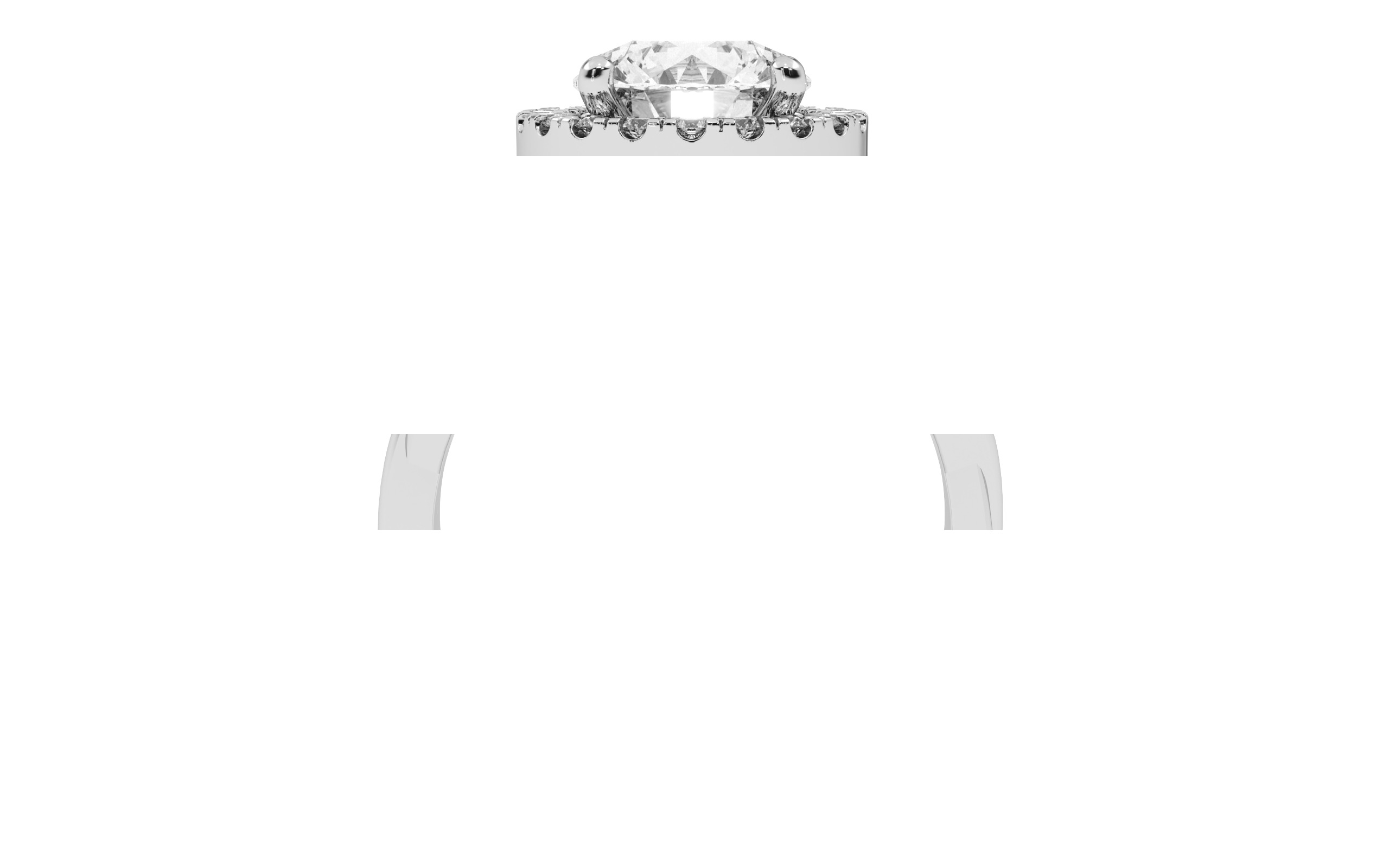 Round Diamond Halo Setting Solitaire Ring 3D print model_10