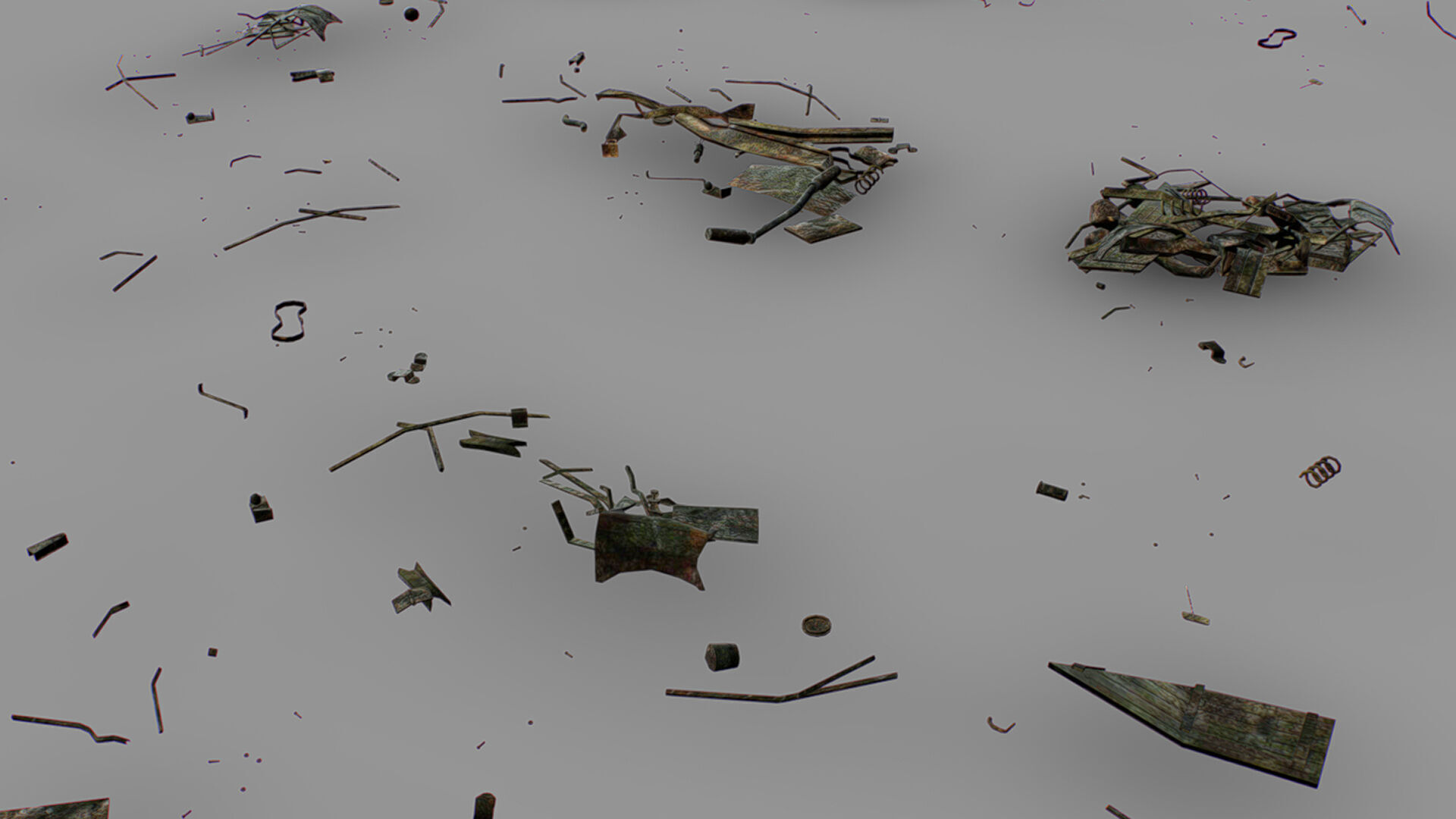 Rusty Metal Debris Car Truck Parts Pipe Door Bolt Lowpoly Low-poly 3D model_4