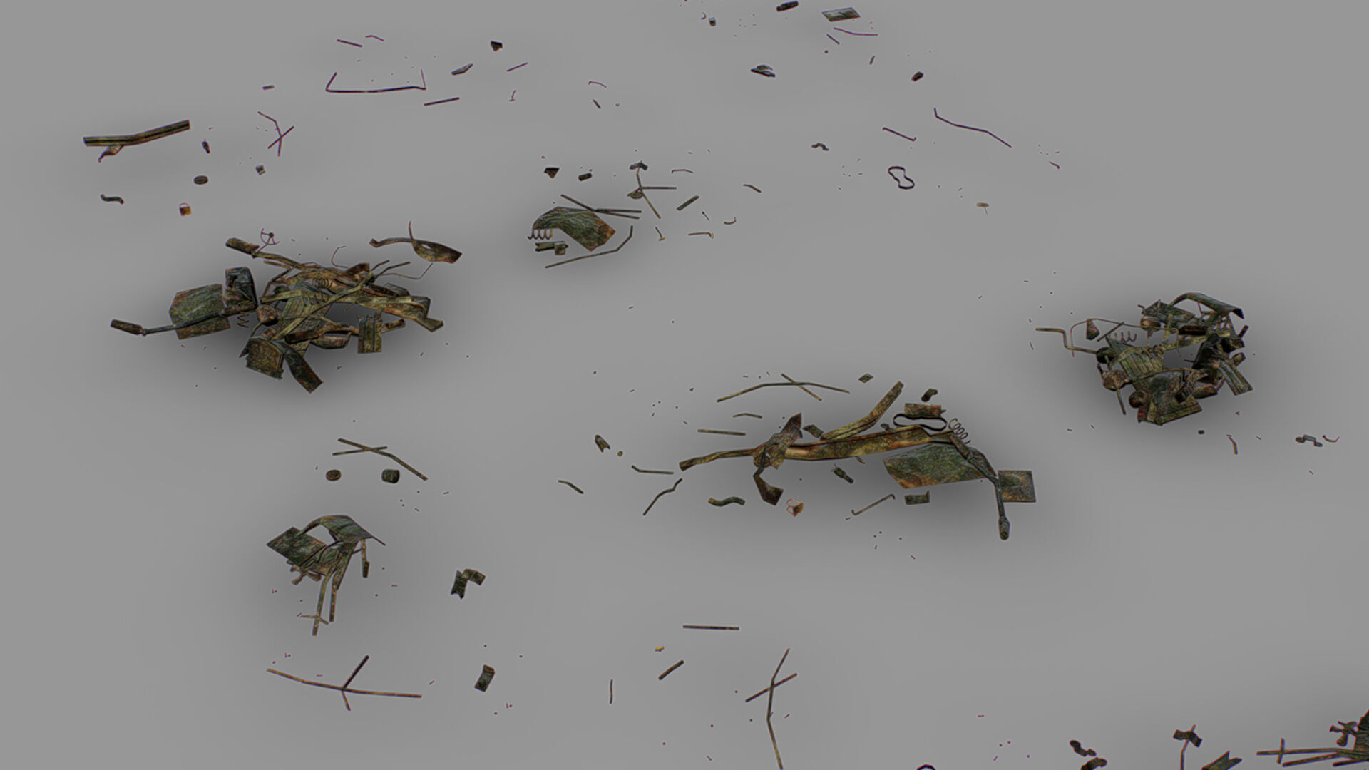 Rusty Metal Debris Car Truck Parts Pipe Door Bolt Lowpoly Low-poly 3D model_2