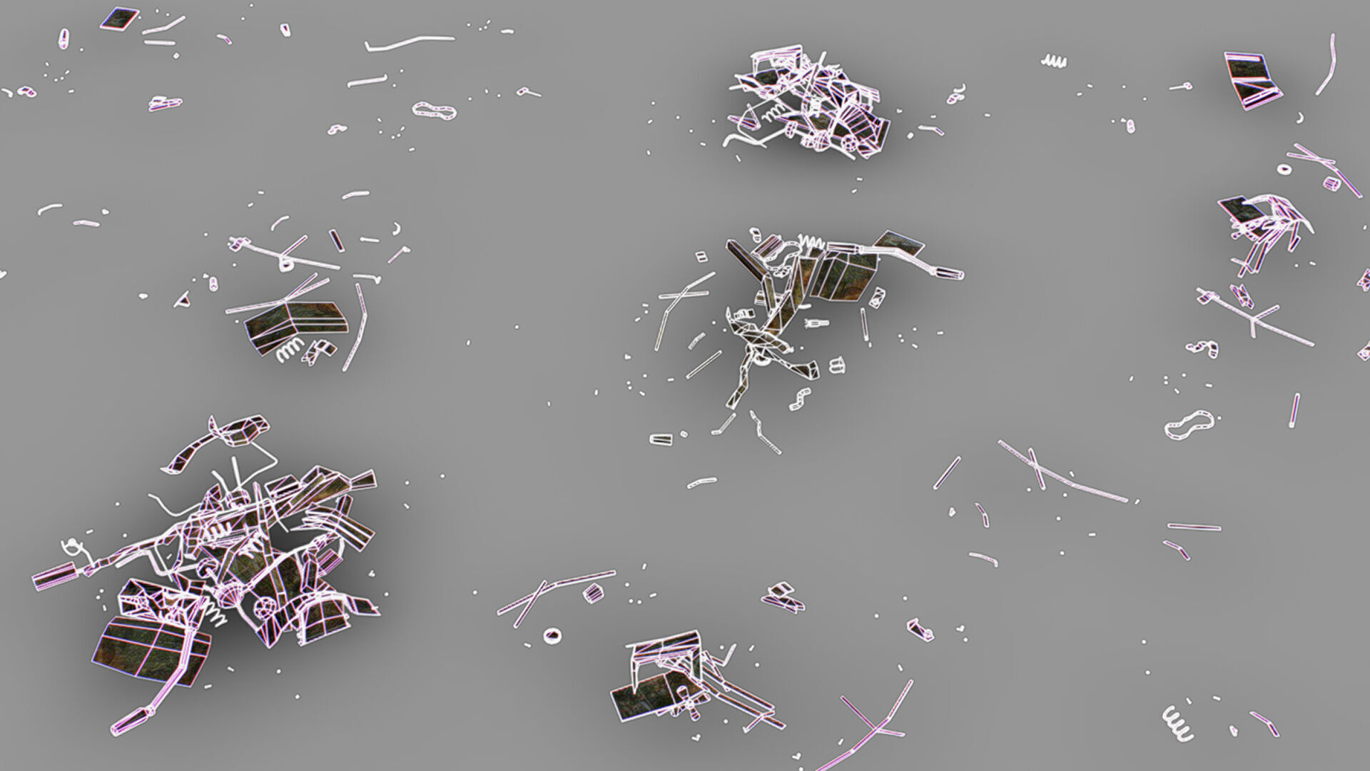 Rusty Metal Debris Car Truck Parts Pipe Door Bolt Lowpoly Low-poly 3D model_19