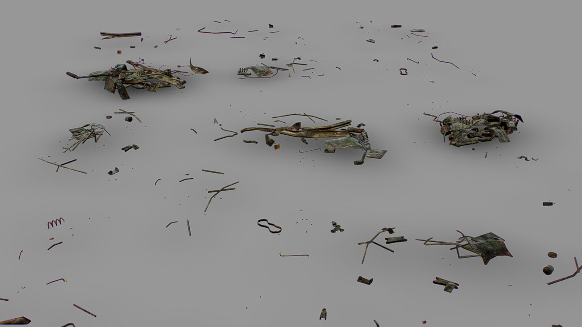 Rusty Metal Debris Car Truck Parts Pipe Door Bolt Lowpoly Low-poly 3D model_3