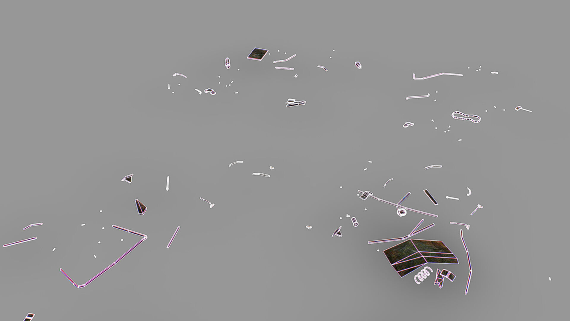 Rusty Metal Debris Car Truck Parts Pipe Door Bolt Lowpoly Low-poly 3D model_16