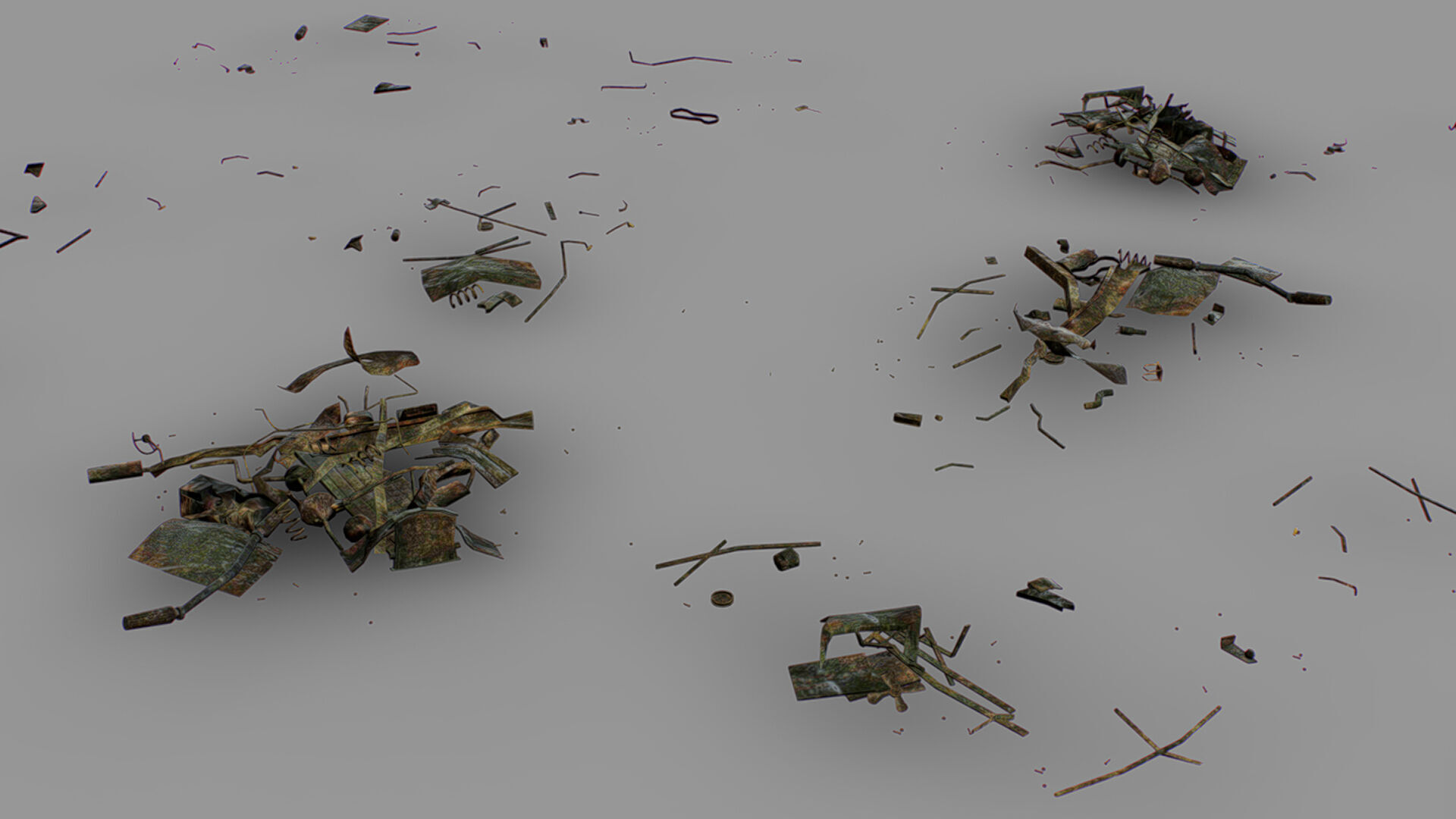 Rusty Metal Debris Car Truck Parts Pipe Door Bolt Lowpoly Low-poly 3D model_1