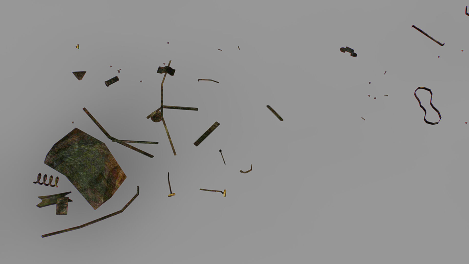 Rusty Metal Debris Car Truck Parts Pipe Door Bolt Lowpoly Low-poly 3D model_14