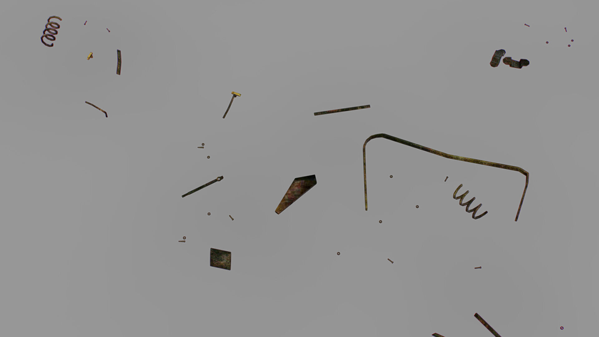 Rusty Metal Debris Car Truck Parts Pipe Door Bolt Lowpoly Low-poly 3D model_11