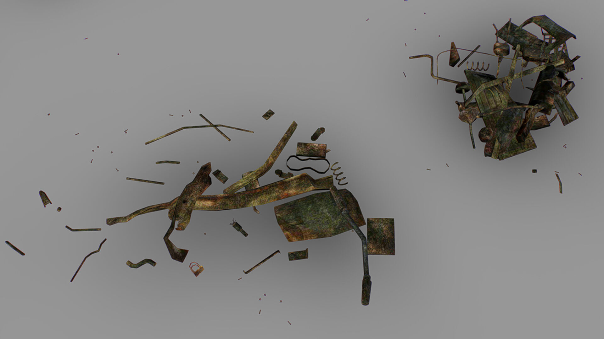 Rusty Metal Debris Car Truck Parts Pipe Door Bolt Lowpoly Low-poly 3D model_13