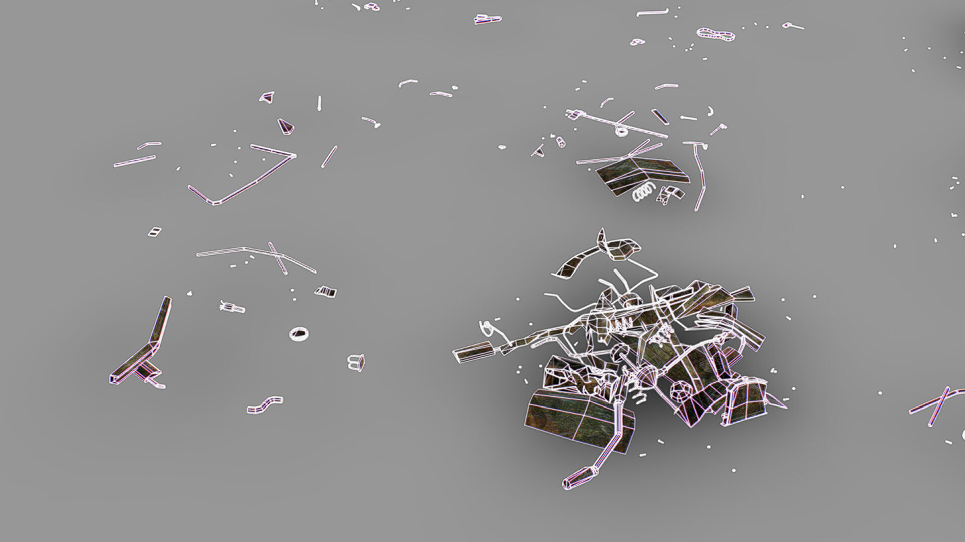 Rusty Metal Debris Car Truck Parts Pipe Door Bolt Lowpoly Low-poly 3D model_15