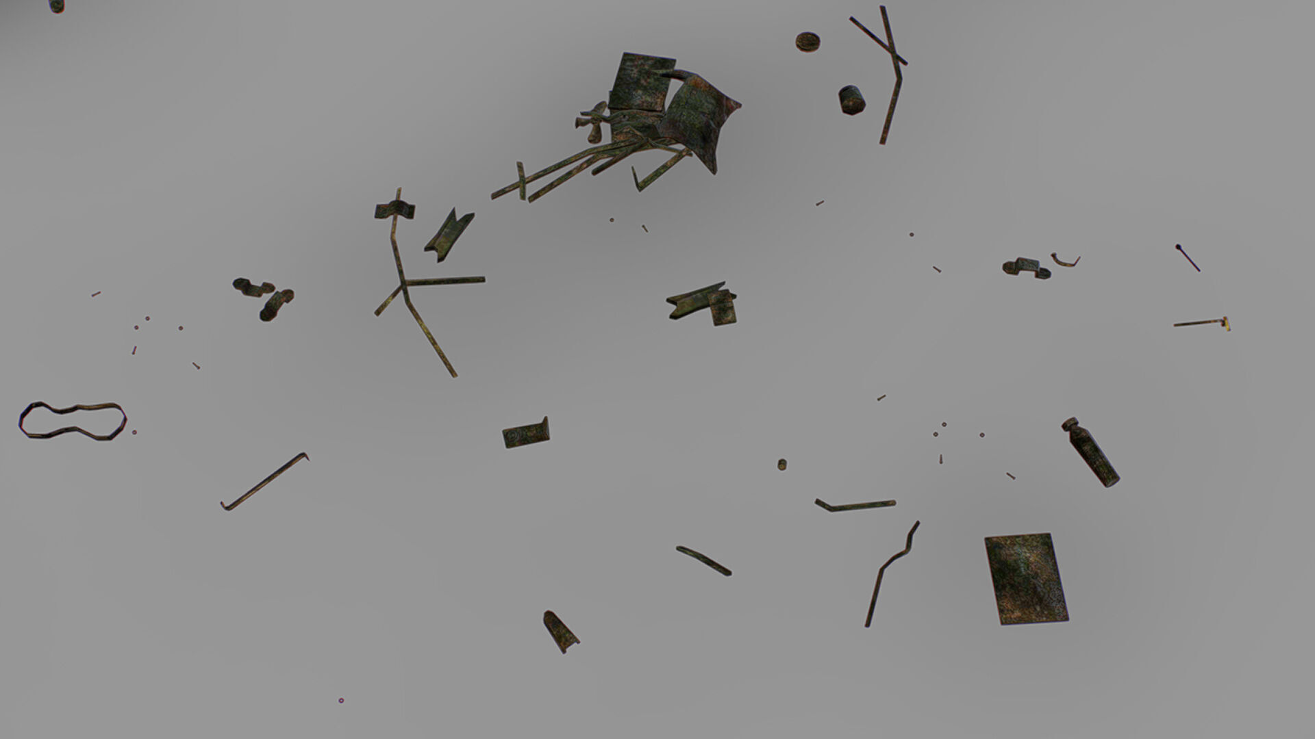 Rusty Metal Debris Car Truck Parts Pipe Door Bolt Lowpoly Low-poly 3D model_12