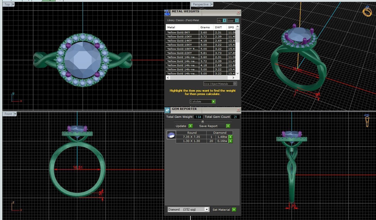 Round Diamond Halo Setting Solitaire Ring  3D print model_1
