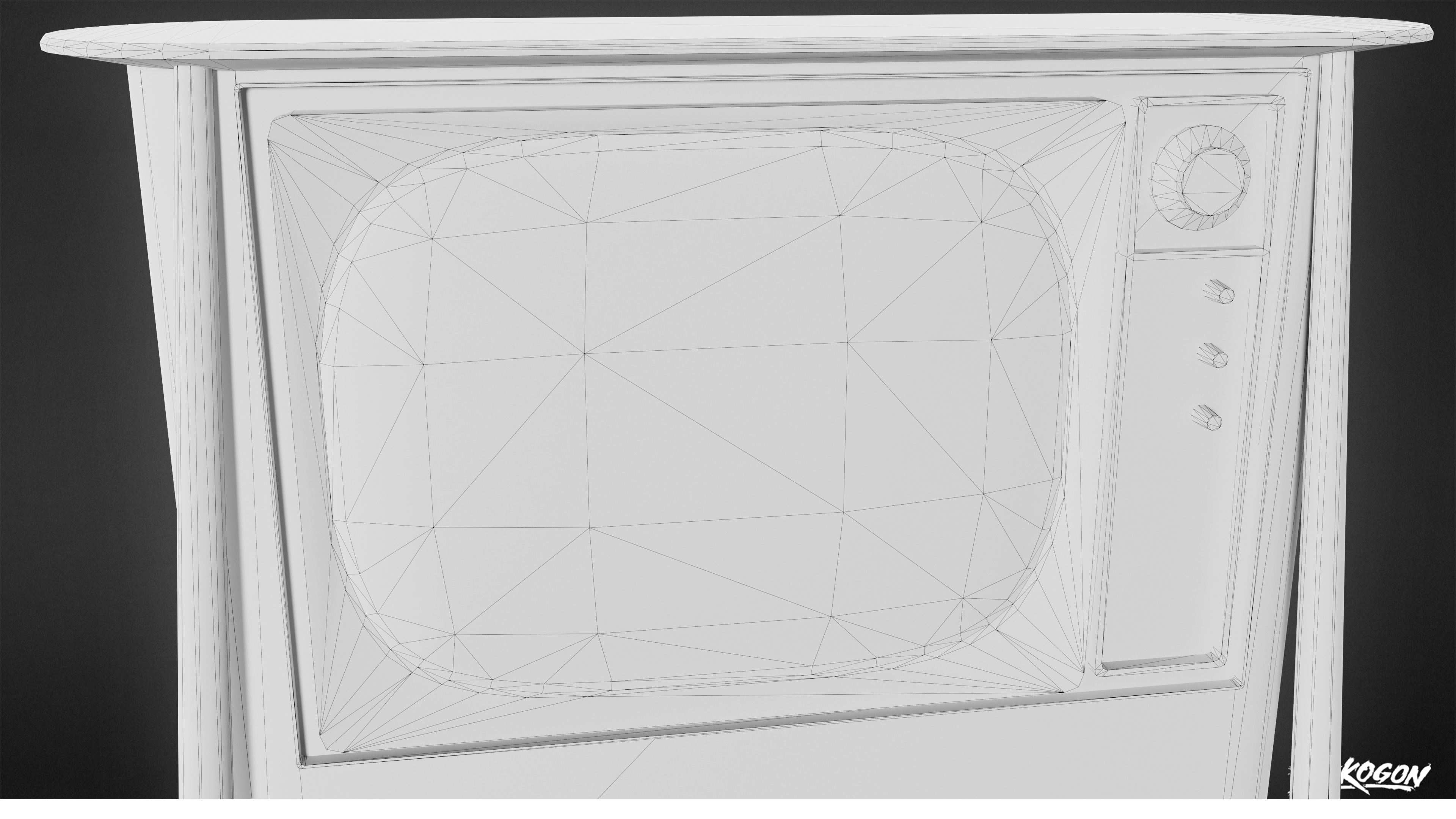 MIDCENTURY - Television 10 - LOW POLY Low-poly 3D model_7