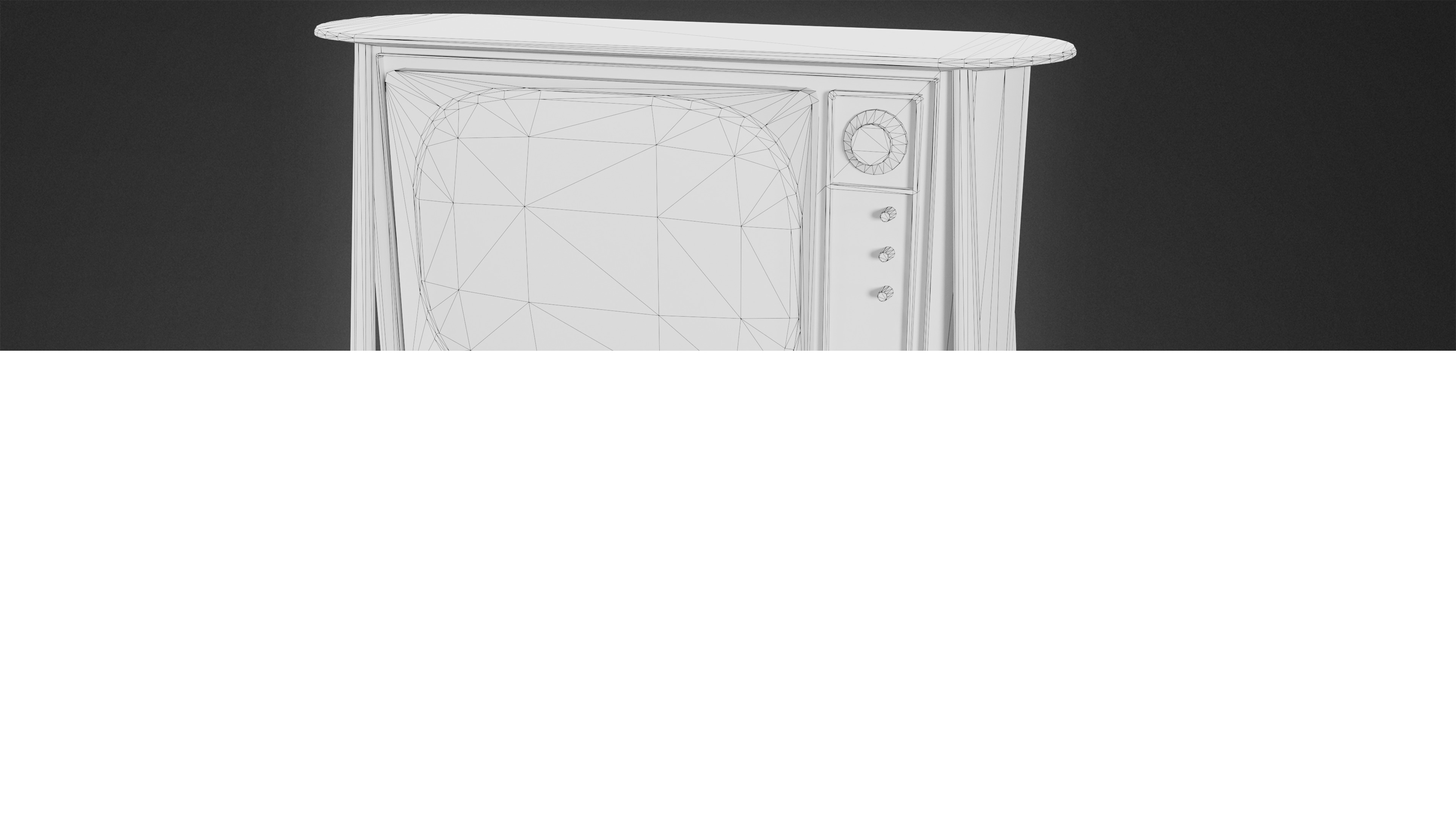 MIDCENTURY - Television 10 - LOW POLY Low-poly 3D model_8