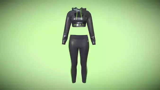 Girls Hoodie with Leggings in Low Poly