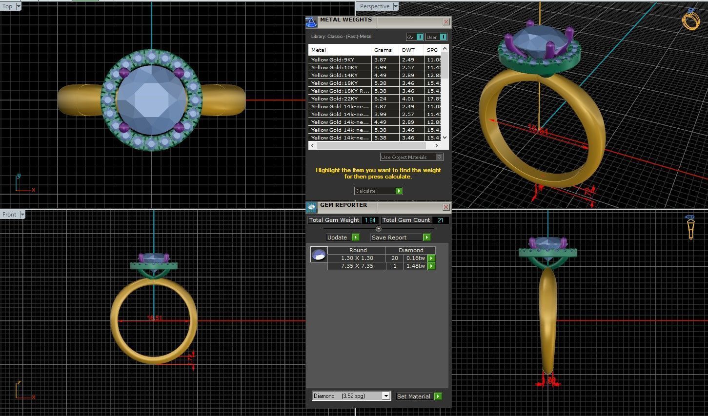 Round Diamond Halo Setting Solitaire Ring  3D print model_1
