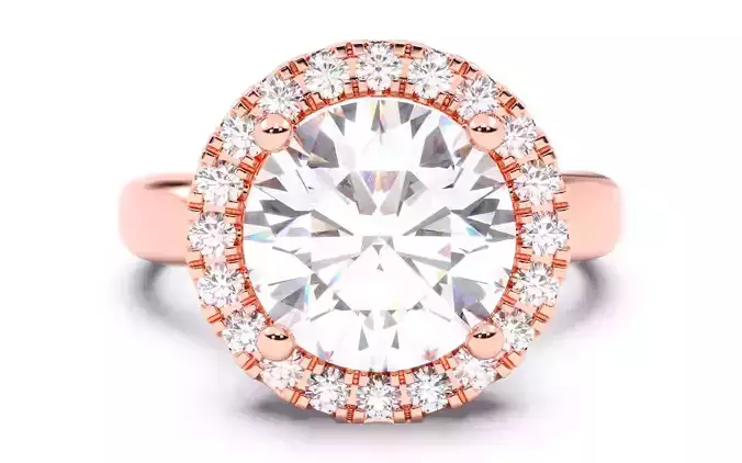 Round Diamond Halo Setting Solitaire Ring  3D print model