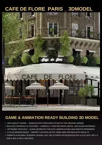 cafe de flore paris 3D model