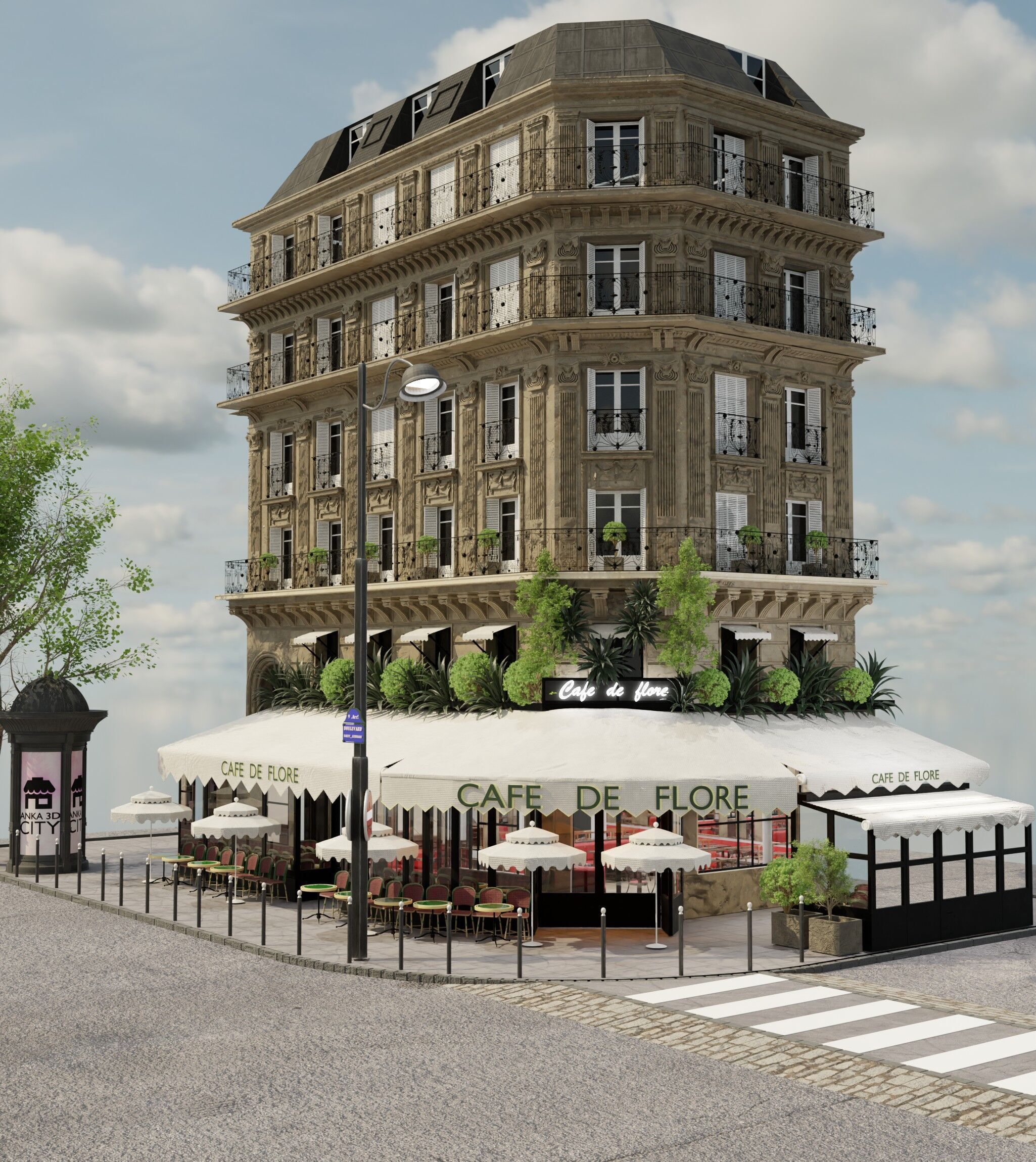 cafe de flore paris 3D model_10