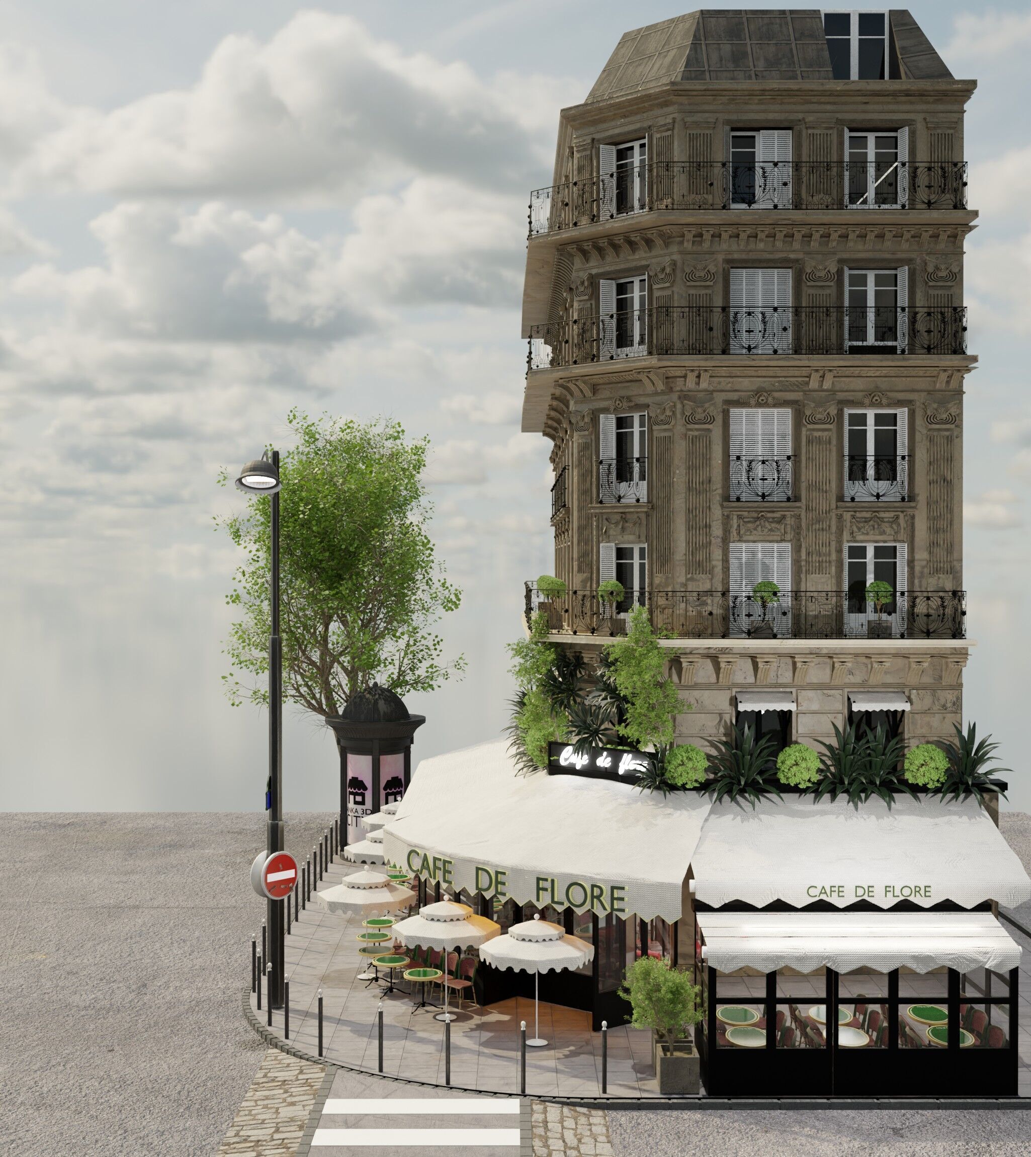 cafe de flore paris 3D model_9