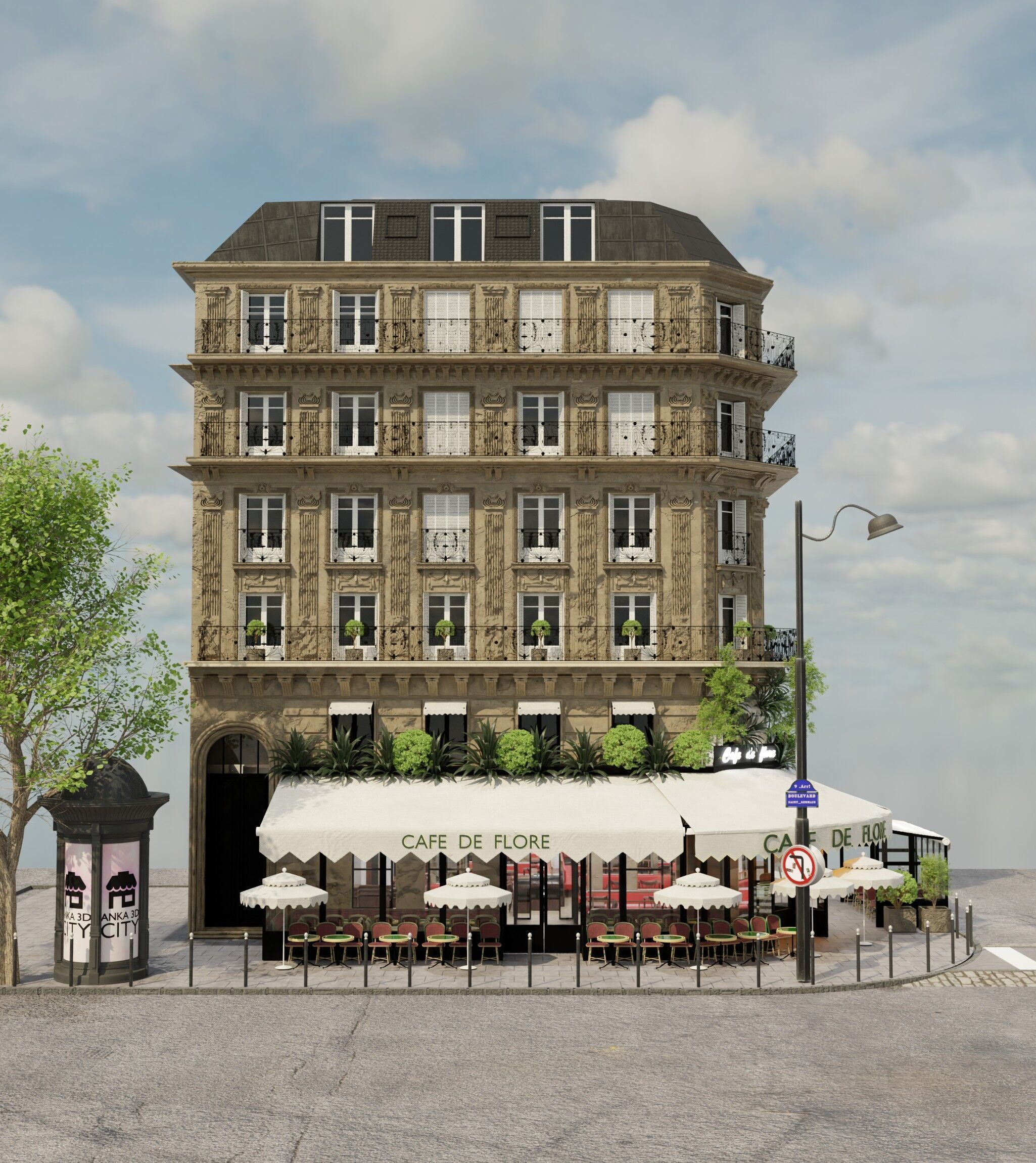 cafe de flore paris 3D model_8