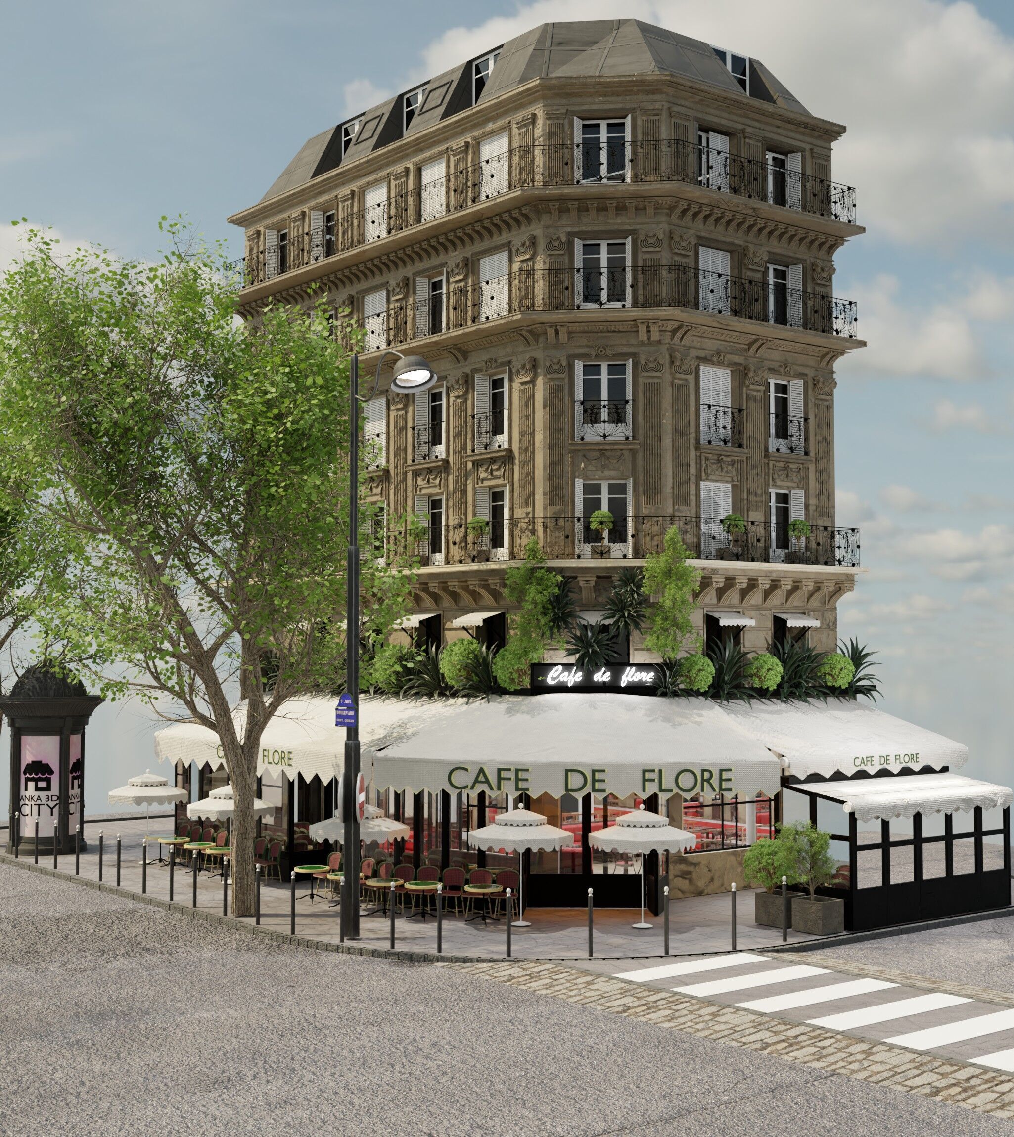 cafe de flore paris 3D model_1