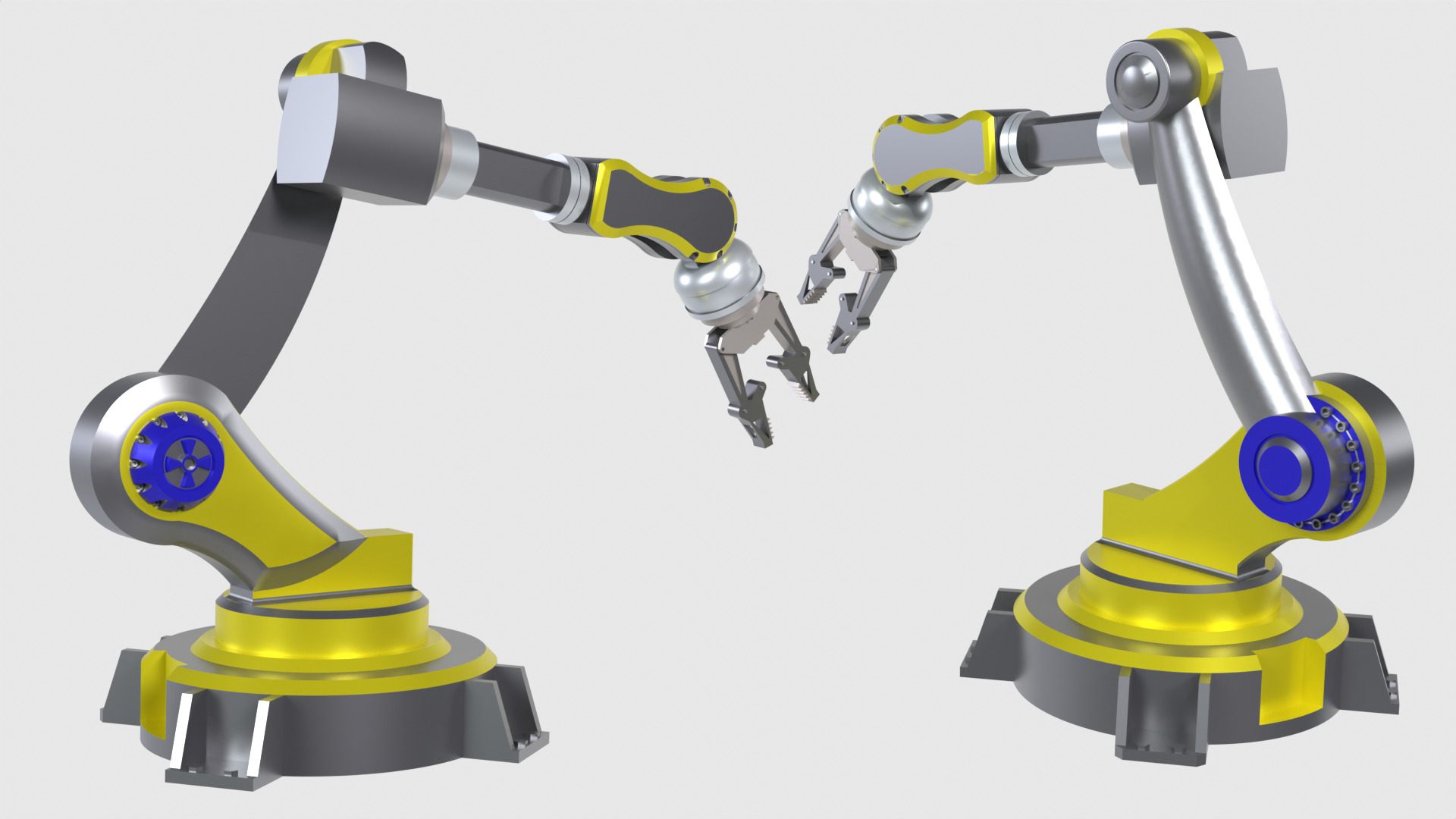 Robotic arm machine  3D model_4