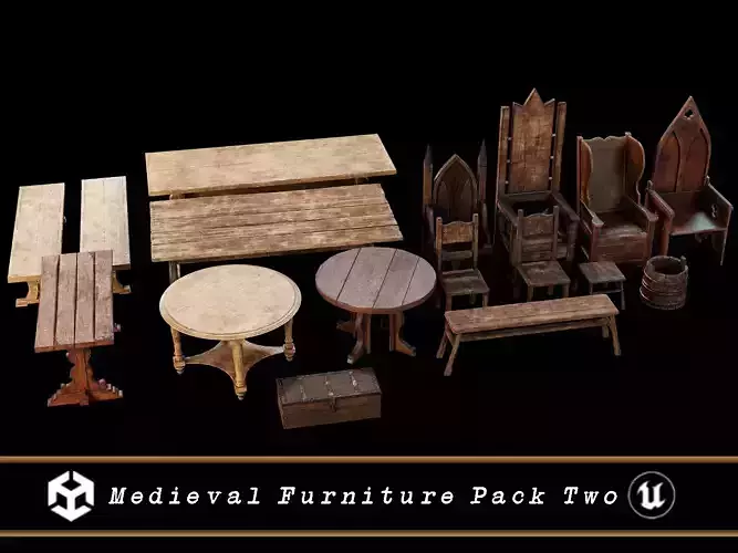 Medieval Furniture Pack Two 3D Model Collection