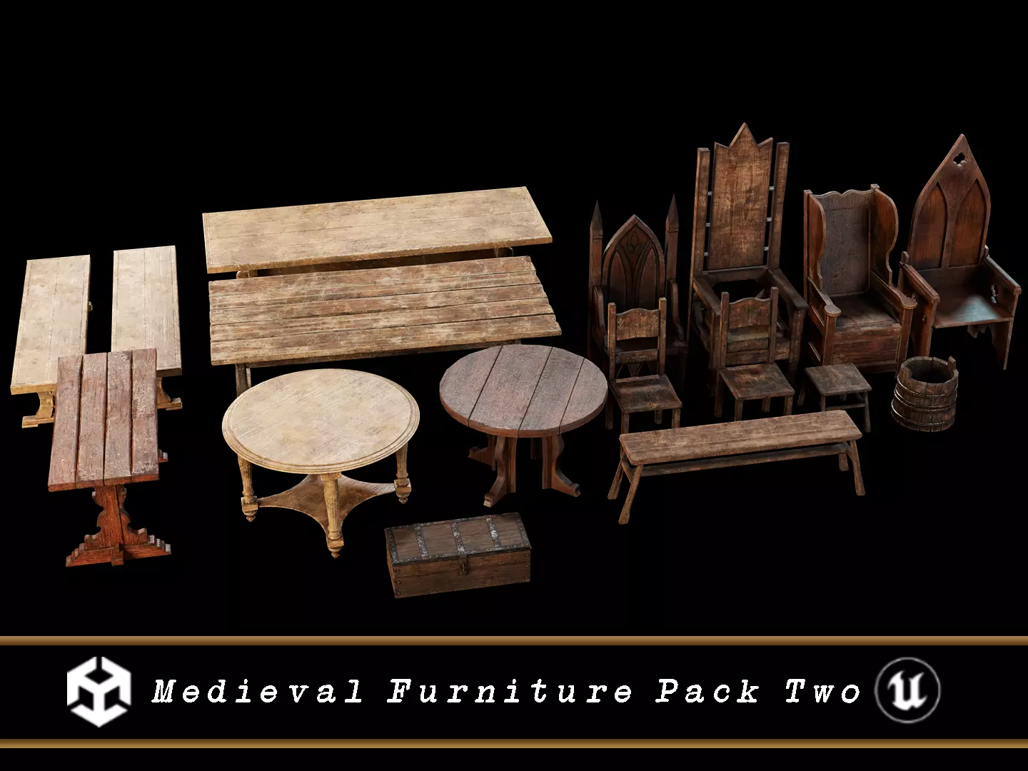 Medieval Furniture Pack Two 3D Model Collection_0