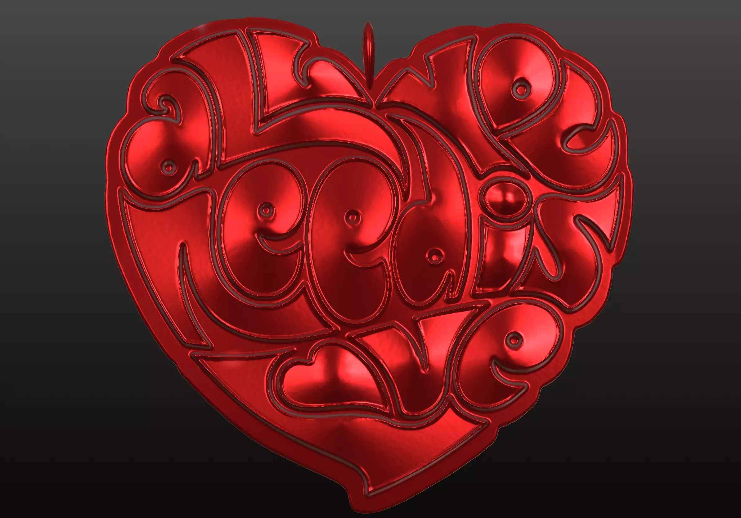 3d model Romantic heart design CNC gifts love decor 3D print model_0