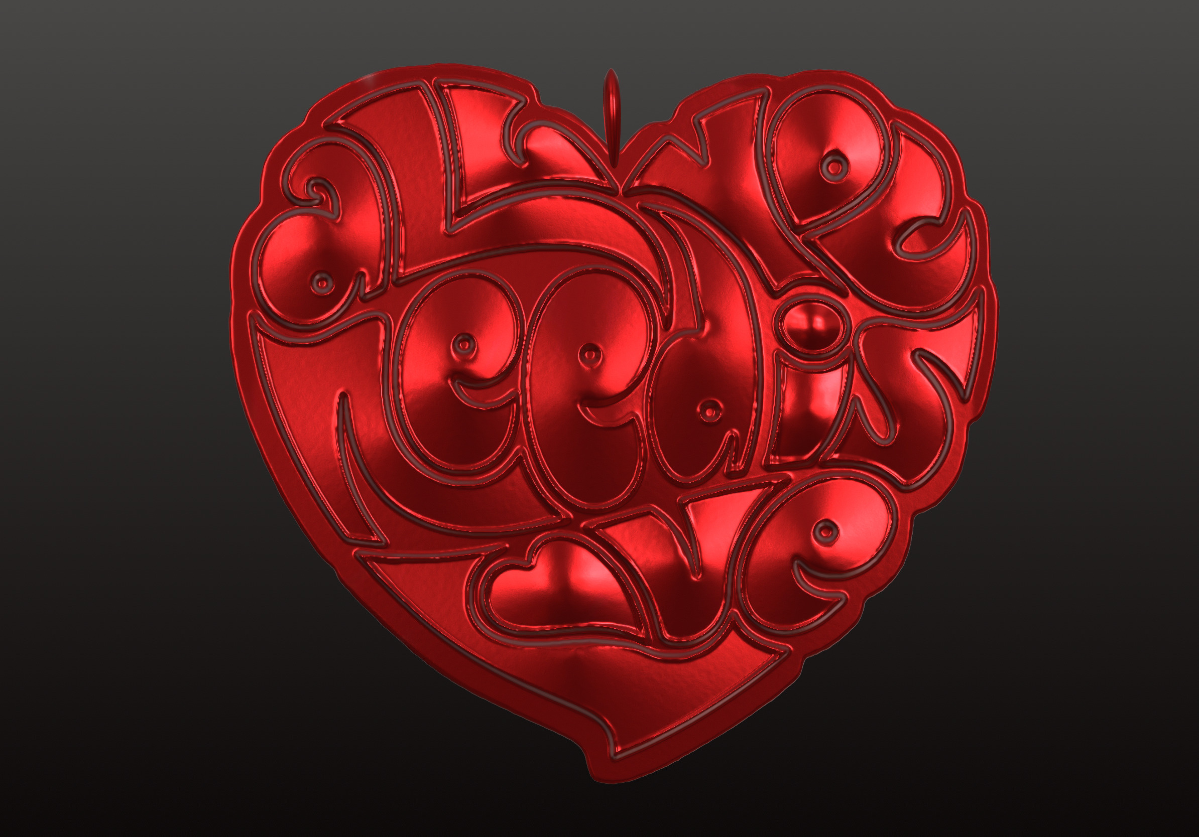 3d model Romantic heart design CNC gifts love decor 3D print model_5