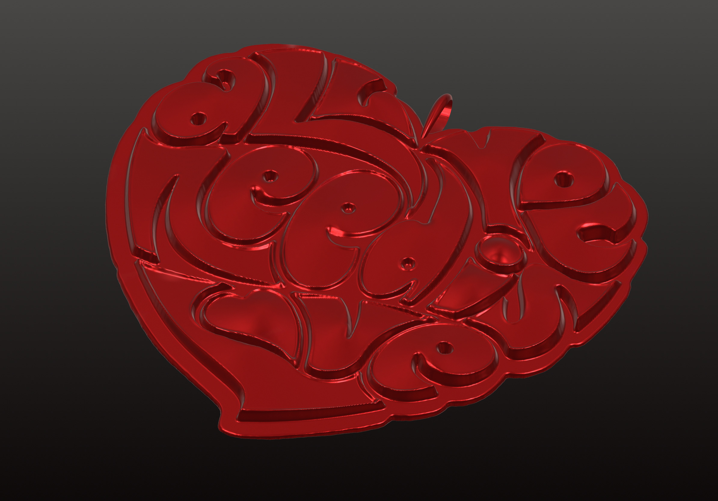 3d model Romantic heart design CNC gifts love decor 3D print model_7