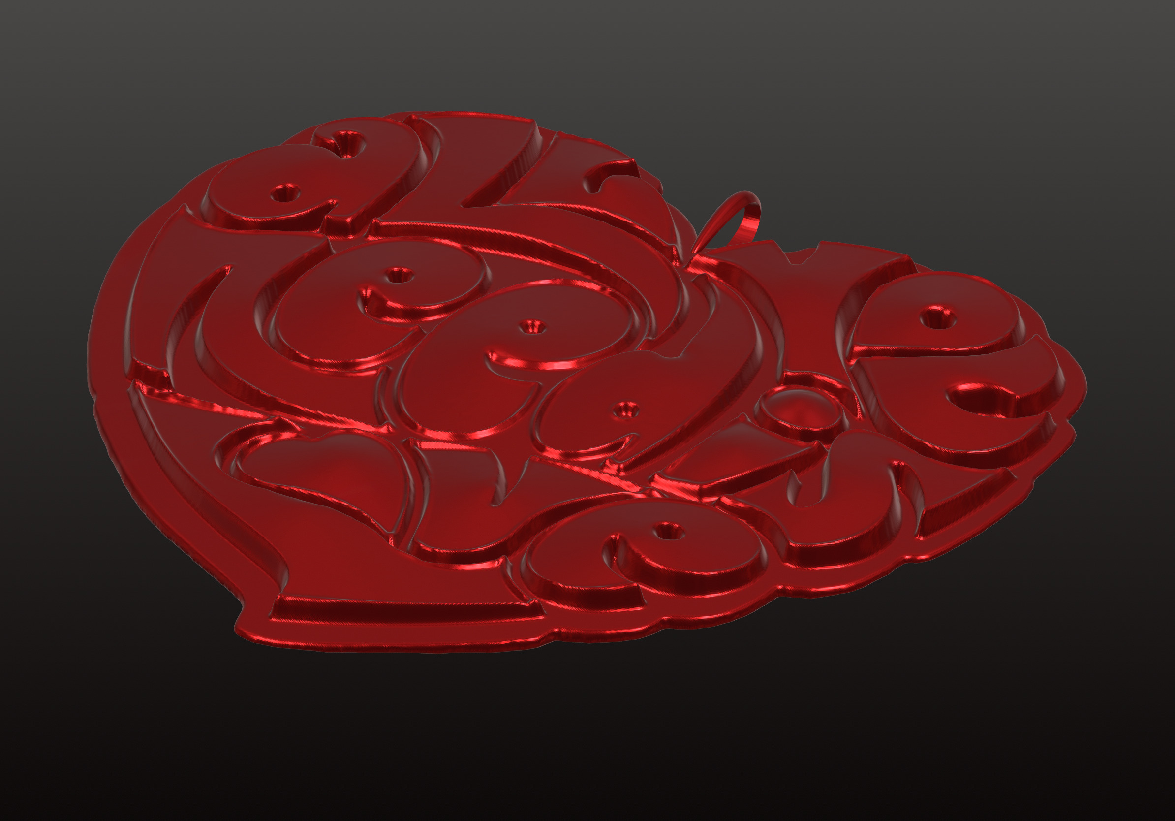 3d model Romantic heart design CNC gifts love decor 3D print model_1