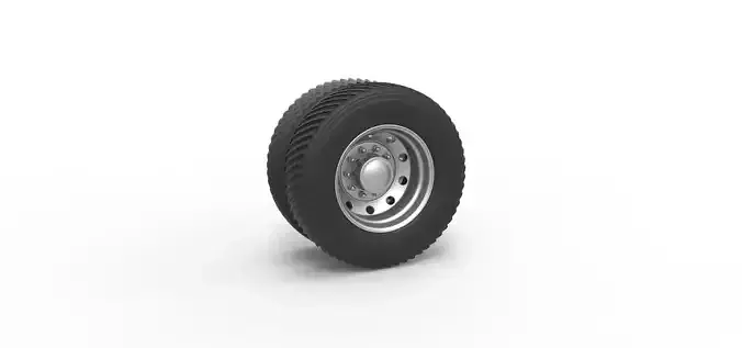 Rear double wheel of Pulling Semi truck Scale 1 to 25