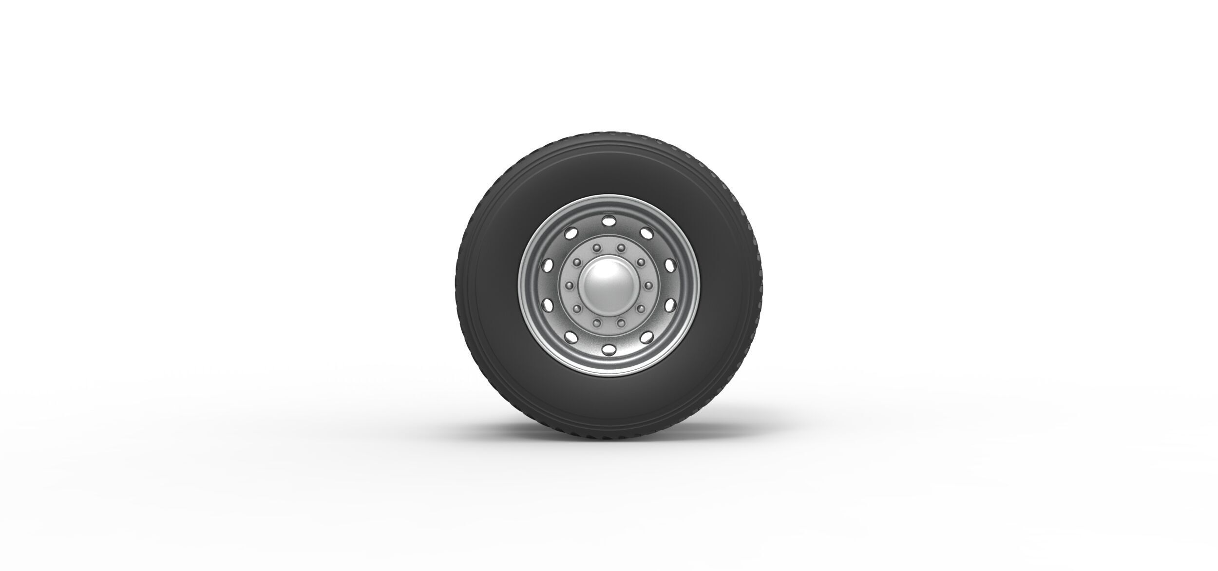 Rear double wheel of Pulling Semi truck Scale 1 to 25 3D print model_4