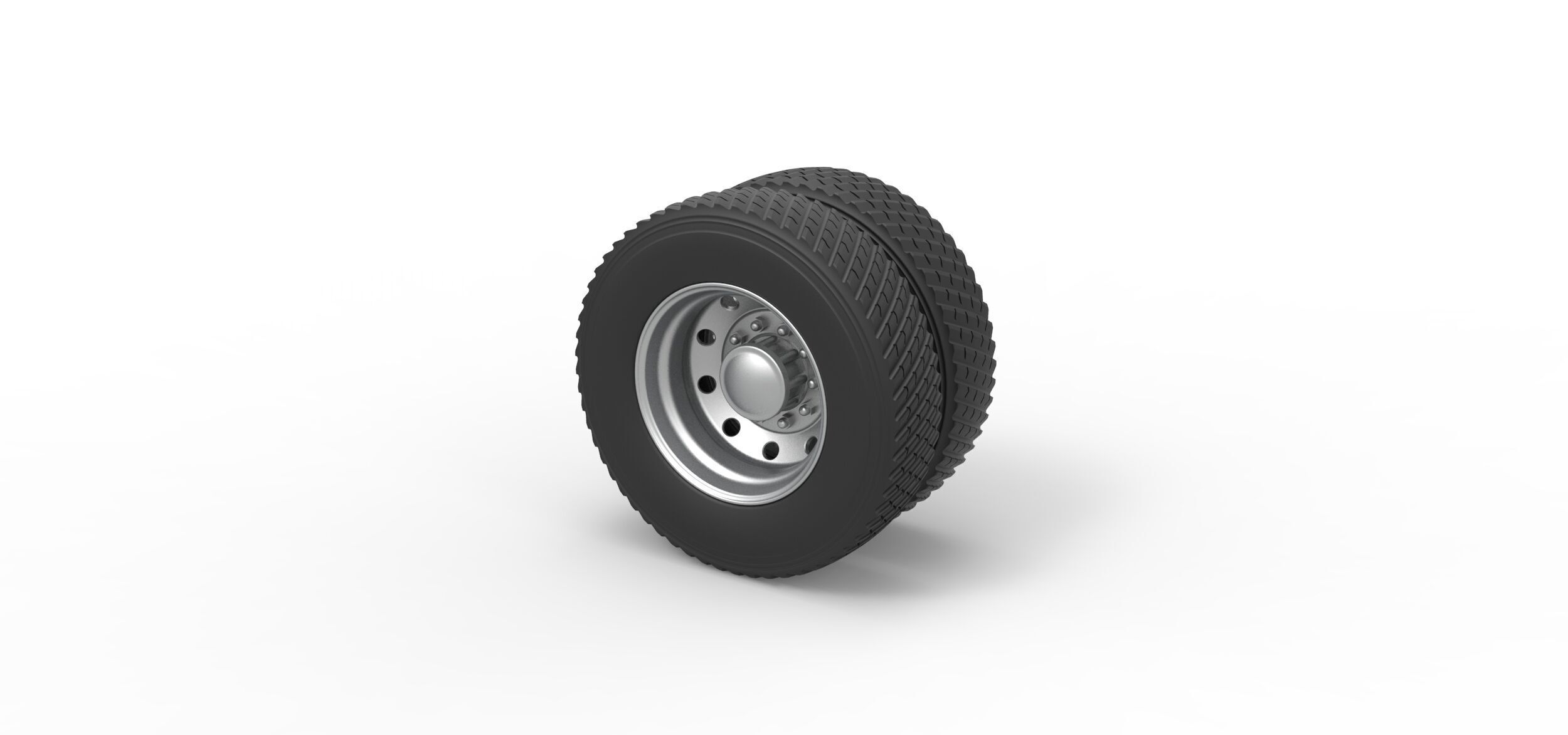 Rear double wheel of Pulling Semi truck Scale 1 to 25 3D print model_6