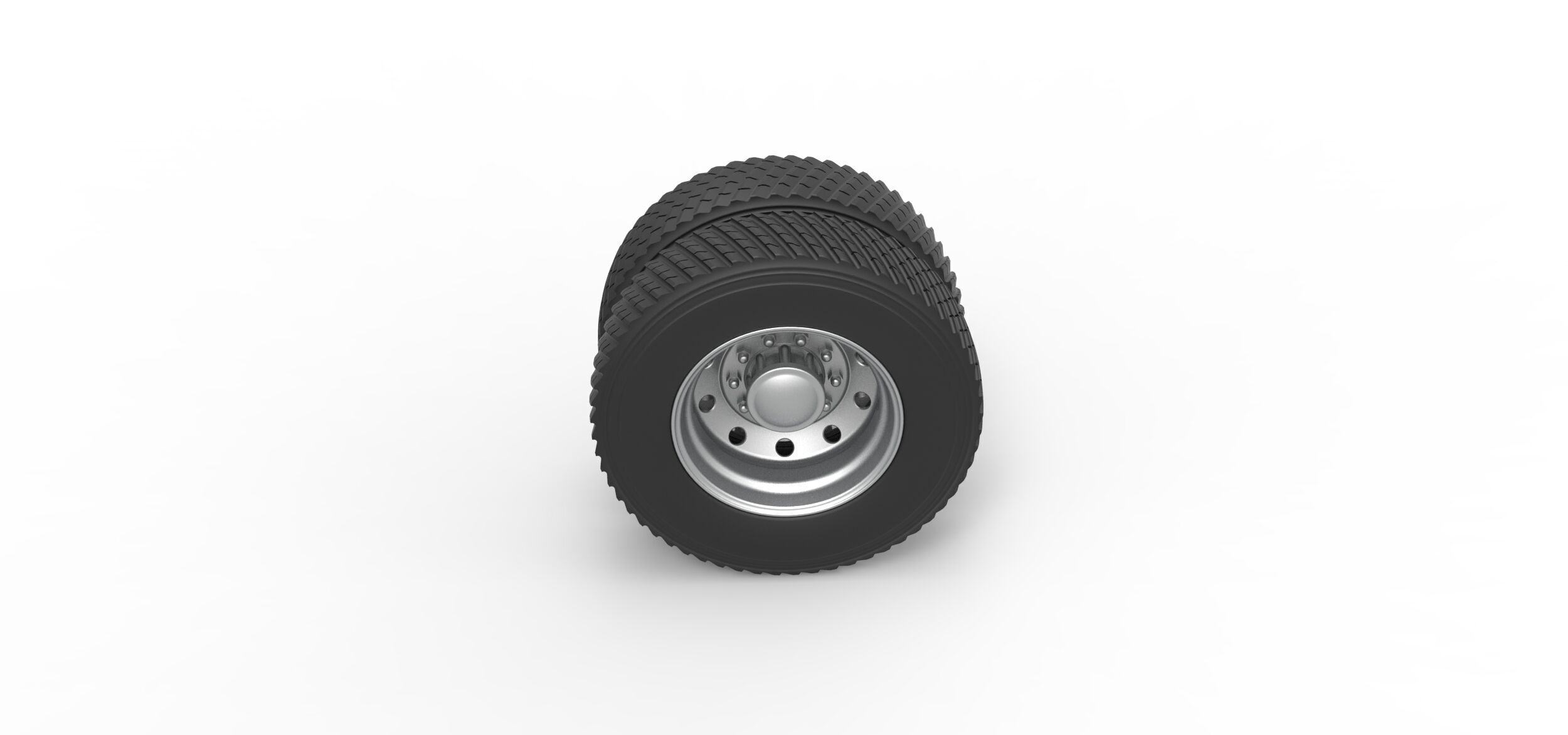 Rear double wheel of Pulling Semi truck Scale 1 to 25 3D print model_5