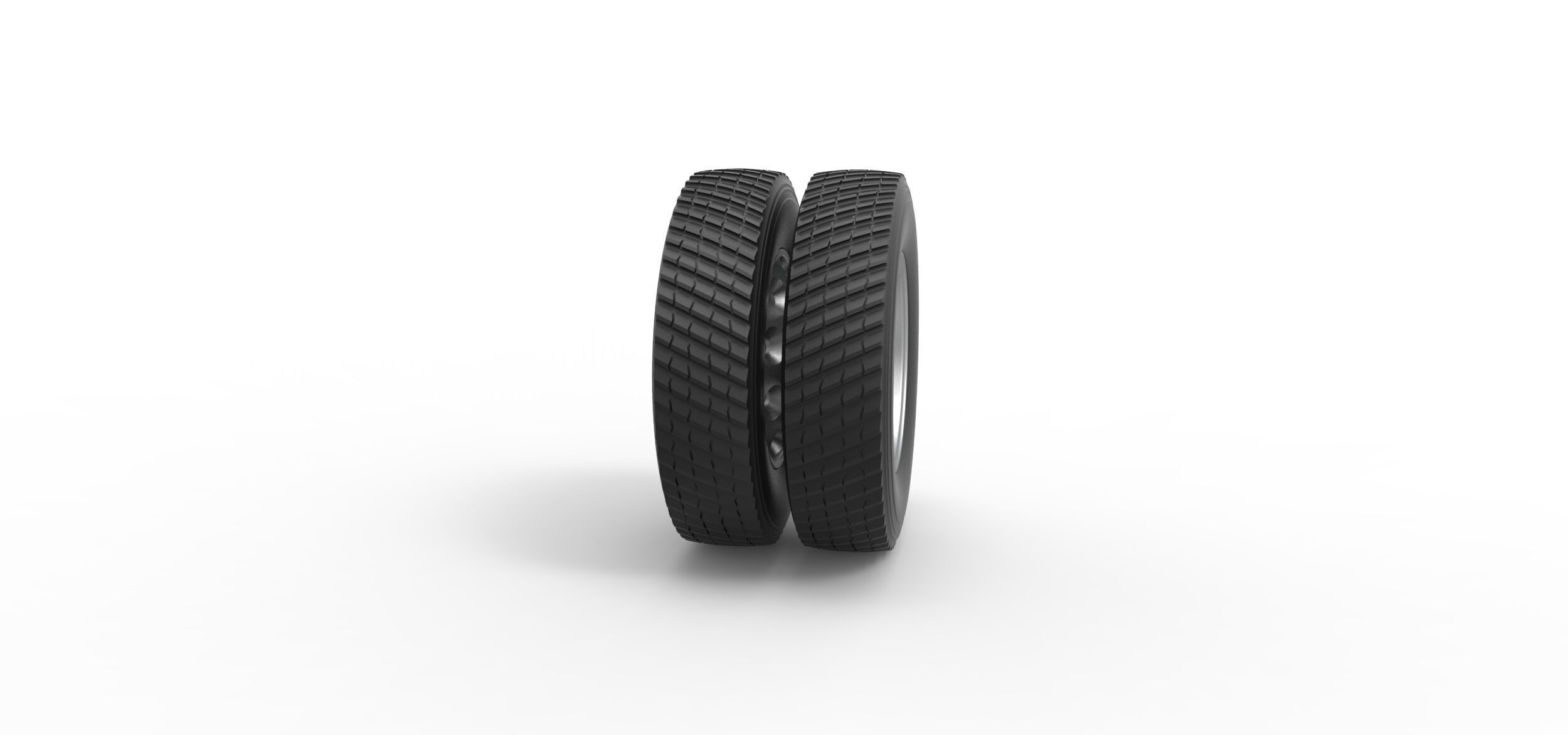 Rear double wheel of Pulling Semi truck Scale 1 to 25 3D print model_2