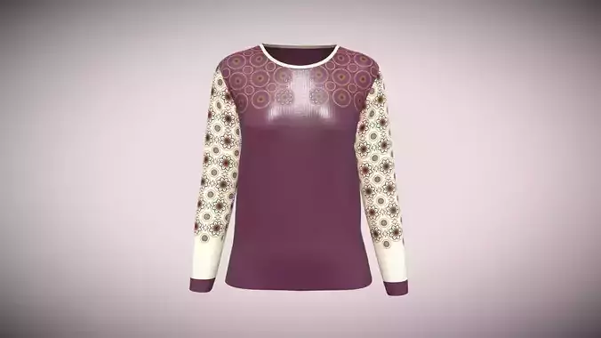 Girls Long Sleeve Tops V2 in Low Poly