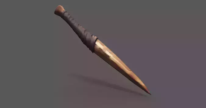Bone Fang Dagger Free Stylized Primitive Dagger 3D Model Free low-poly 3D model