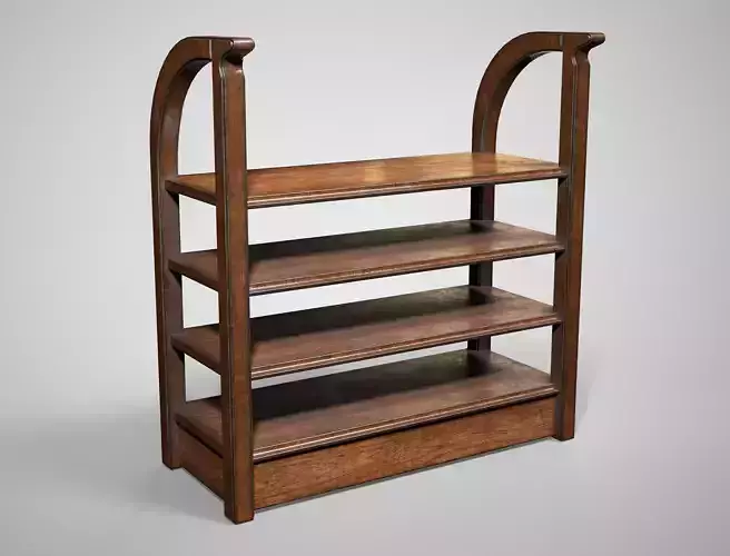 Antique Wooden Bookshelf - Medieval Library Bookcase AAA