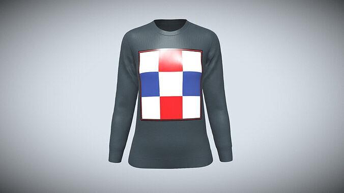 Girls Long Sleeve Tops in Low Poly Low-poly 3D model
